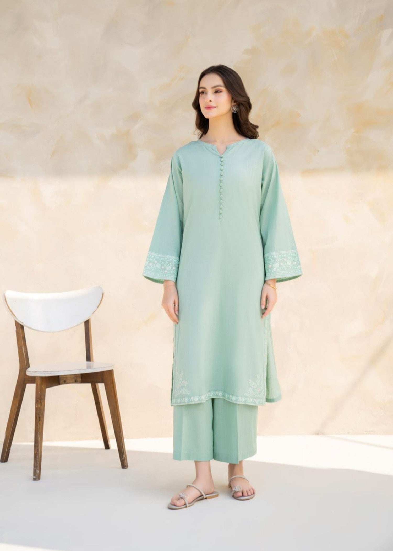 Shehroz Fashion BLUE DIAMOND LAWN EMBROIDERY SUIT Women 2pcs