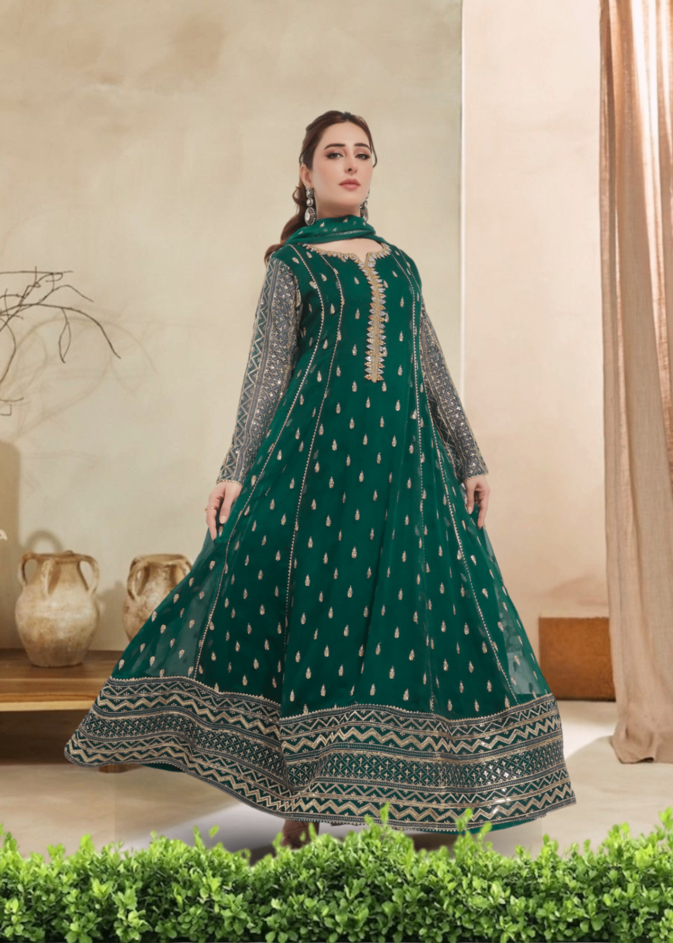 Alsiyab Bahaar Sea Green Women 3pcs