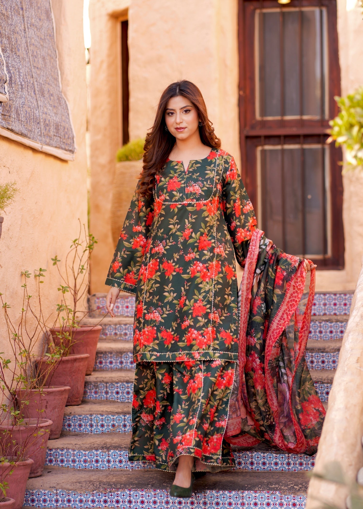 Ayesha B bottlegreen (seema) Women 3pcs