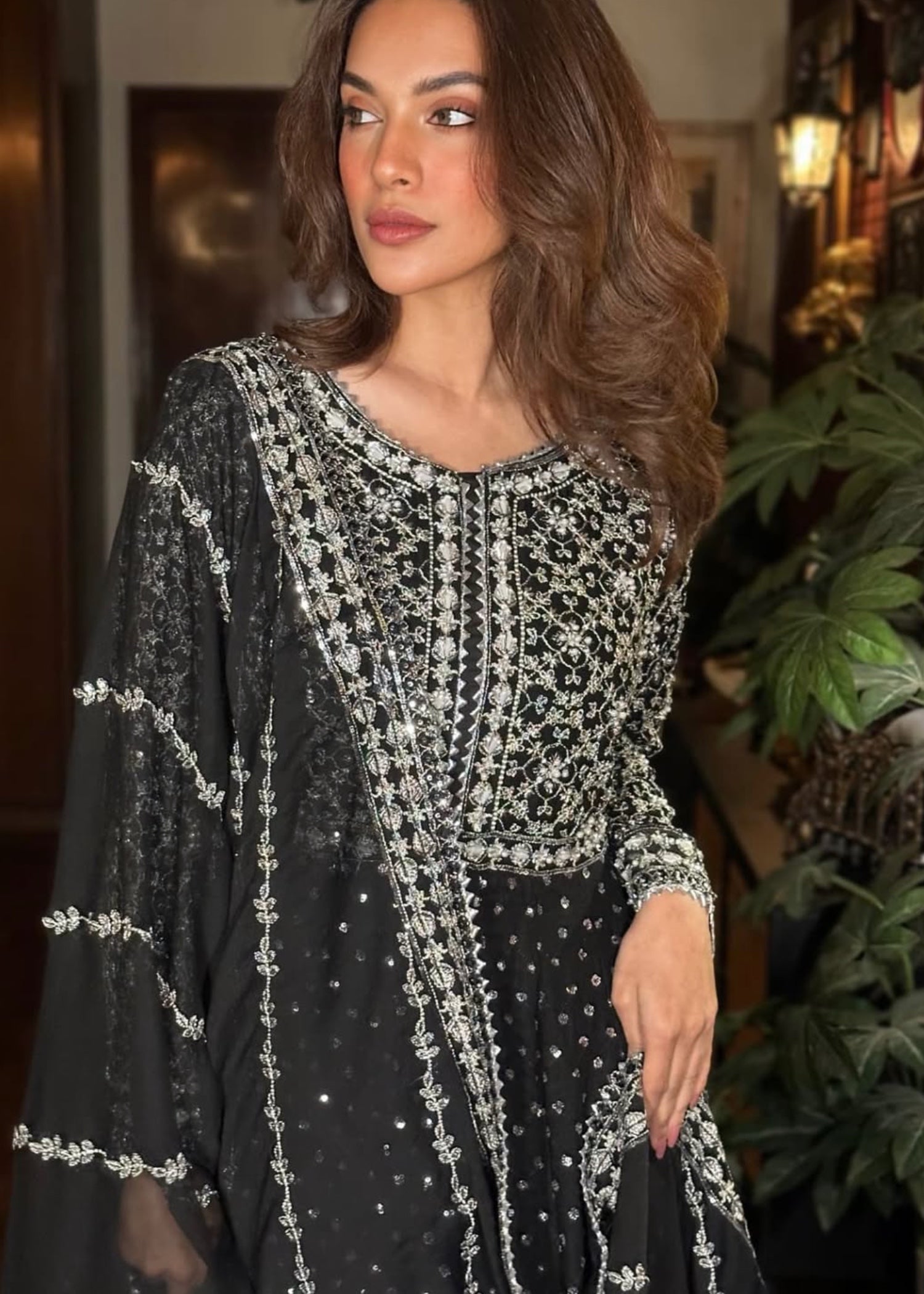 Suits By Sadia Chiffon black maxi Women 3pcs