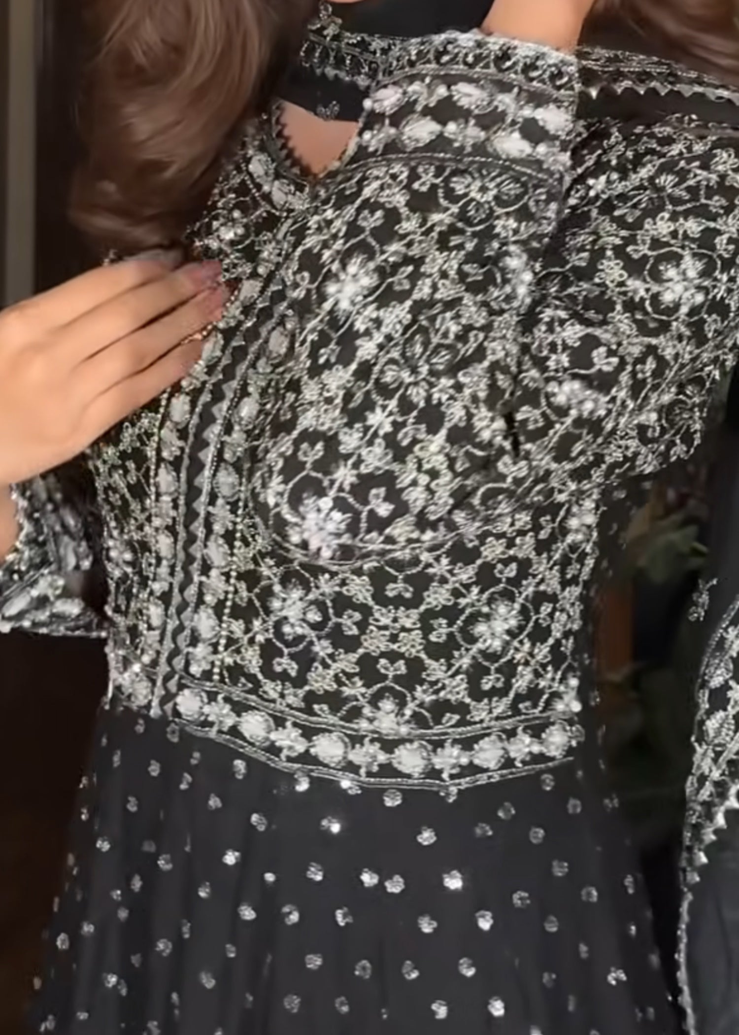 Suits By Sadia Chiffon black maxi Women 3pcs