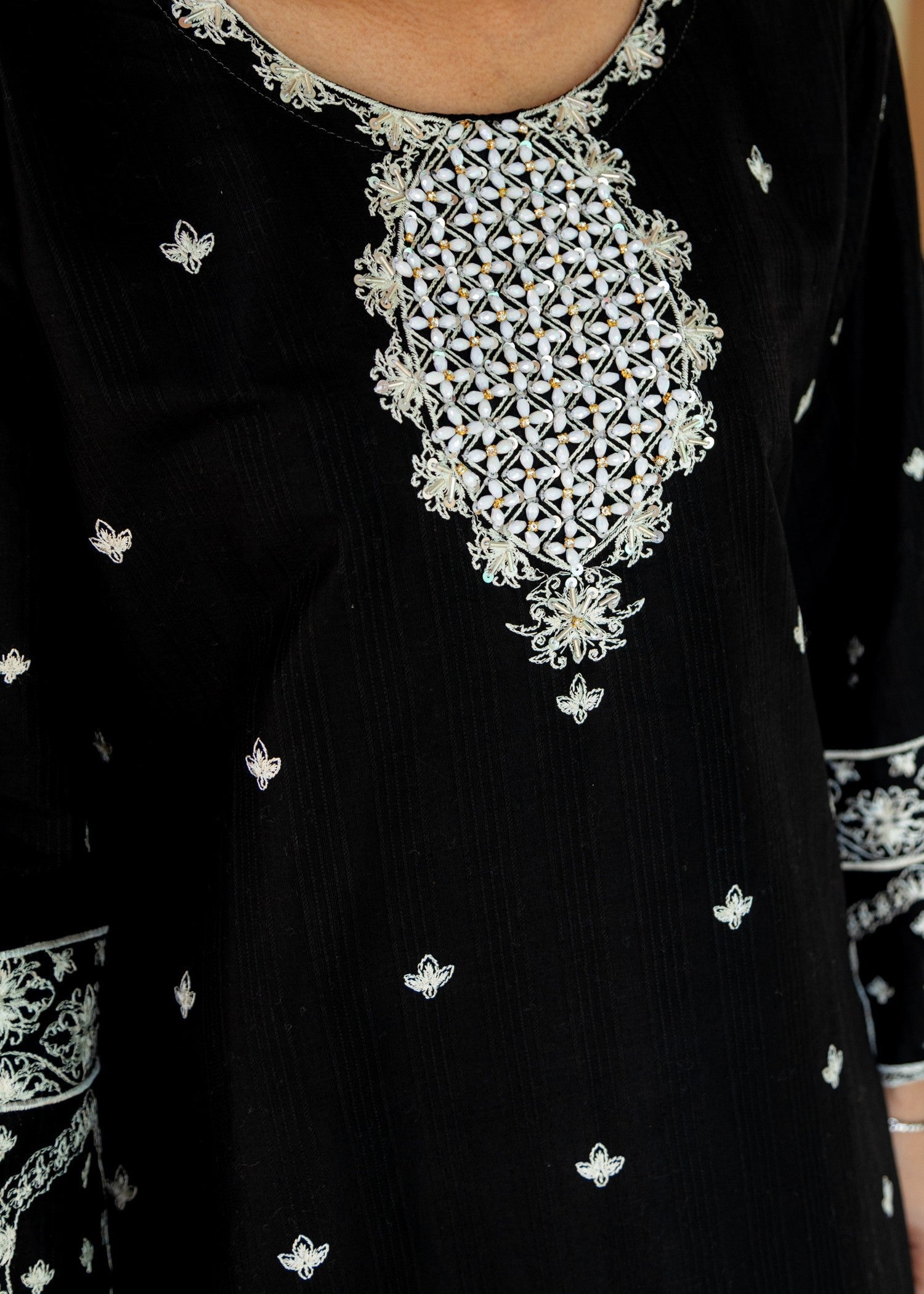 Ameena Official Farshi Shalwar Black Zarqash Women 2pcs