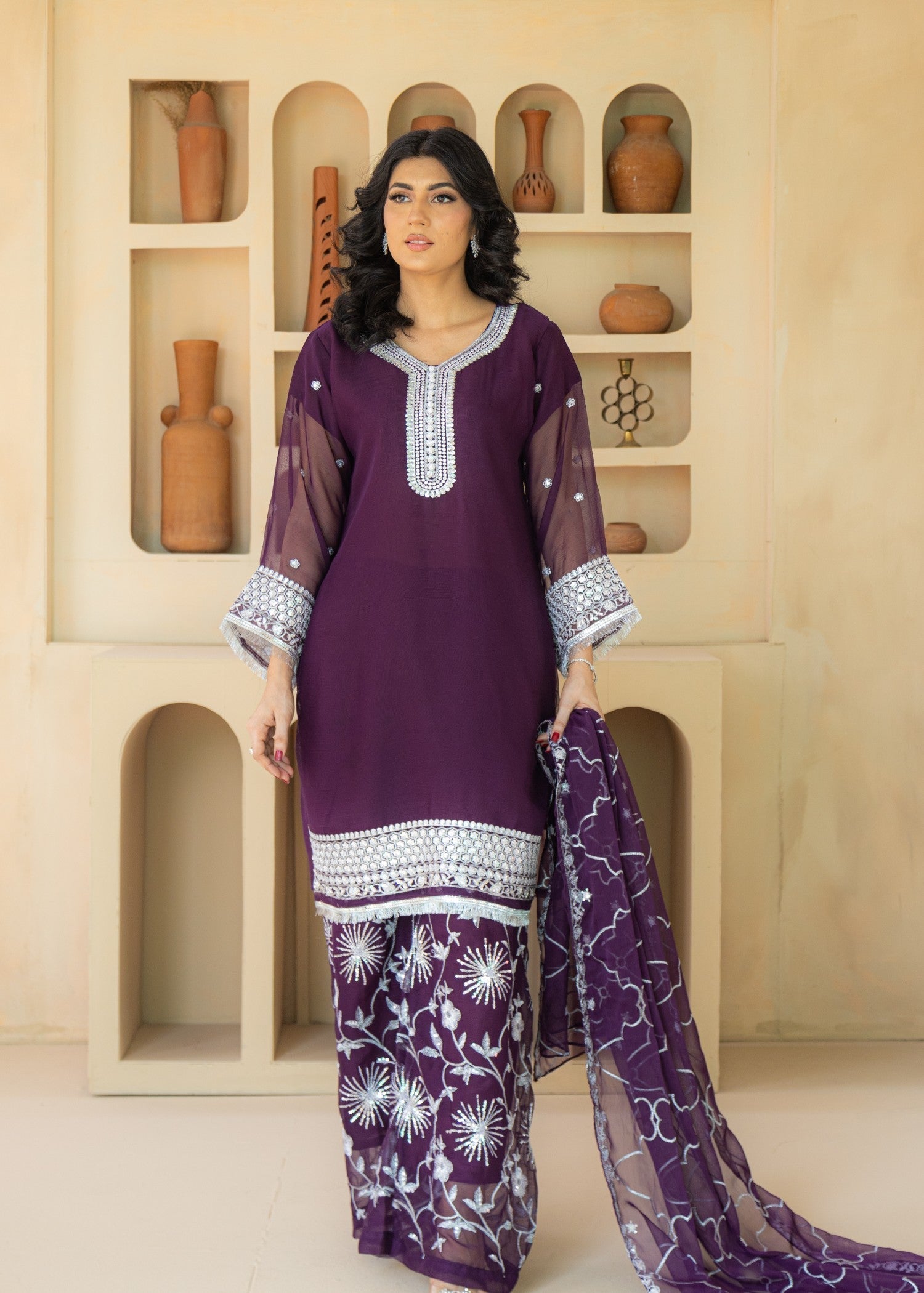 Ameena Official Mahrosh Zarqash Women 3pcs