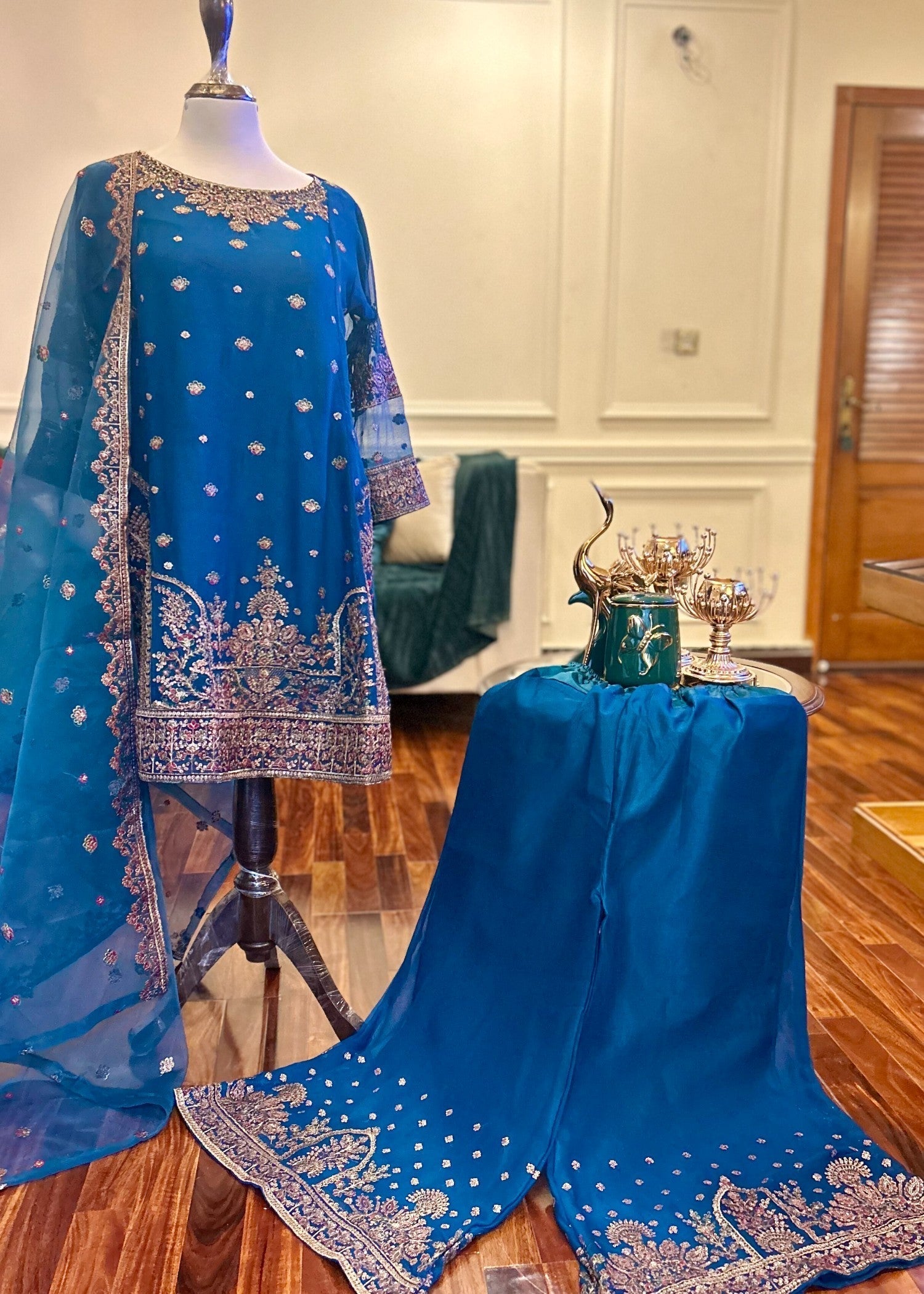 Abana Ethereal Sapphire Blue Chiffon Women 3pcs