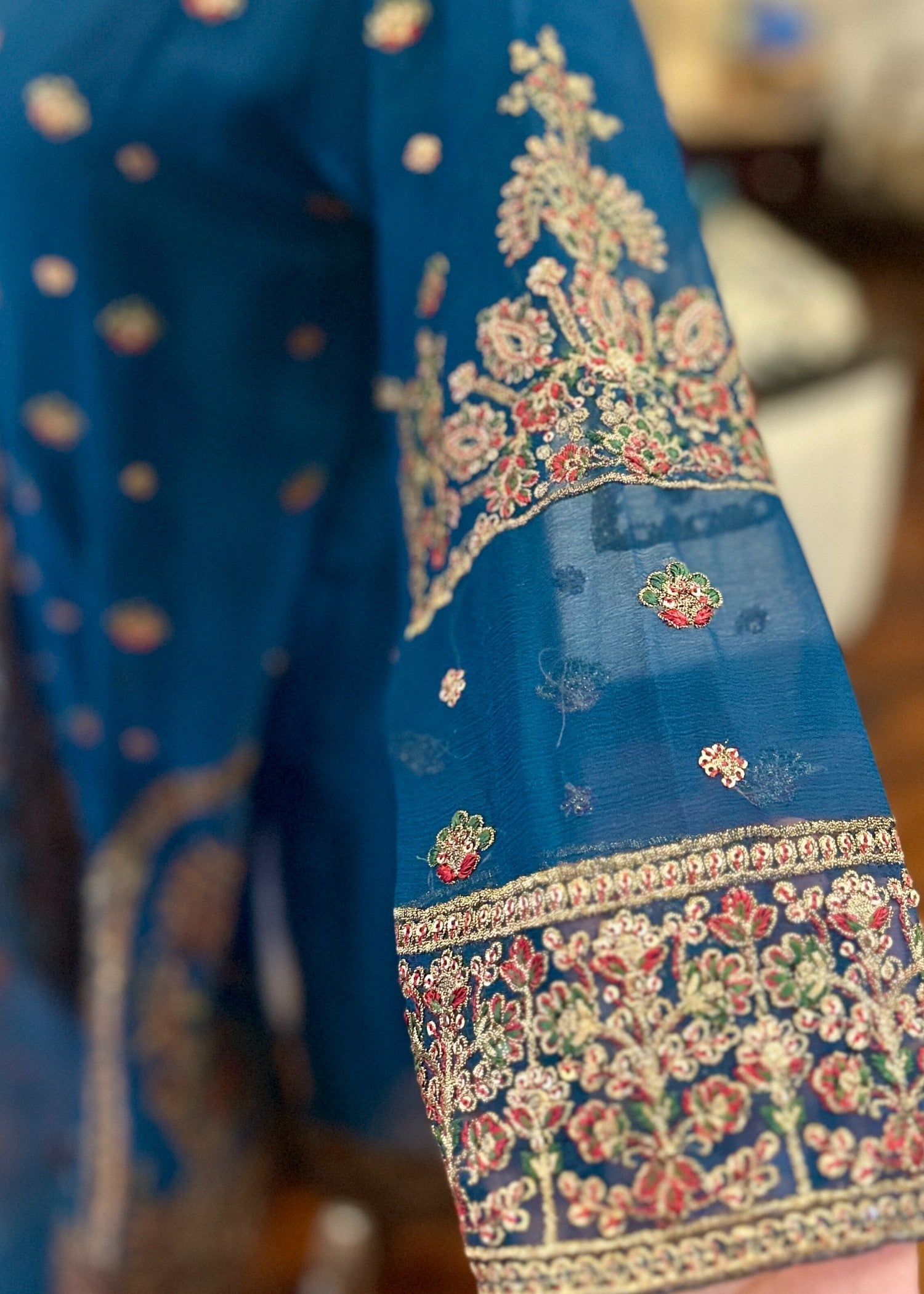 Abana Ethereal Sapphire Blue Chiffon Women 3pcs