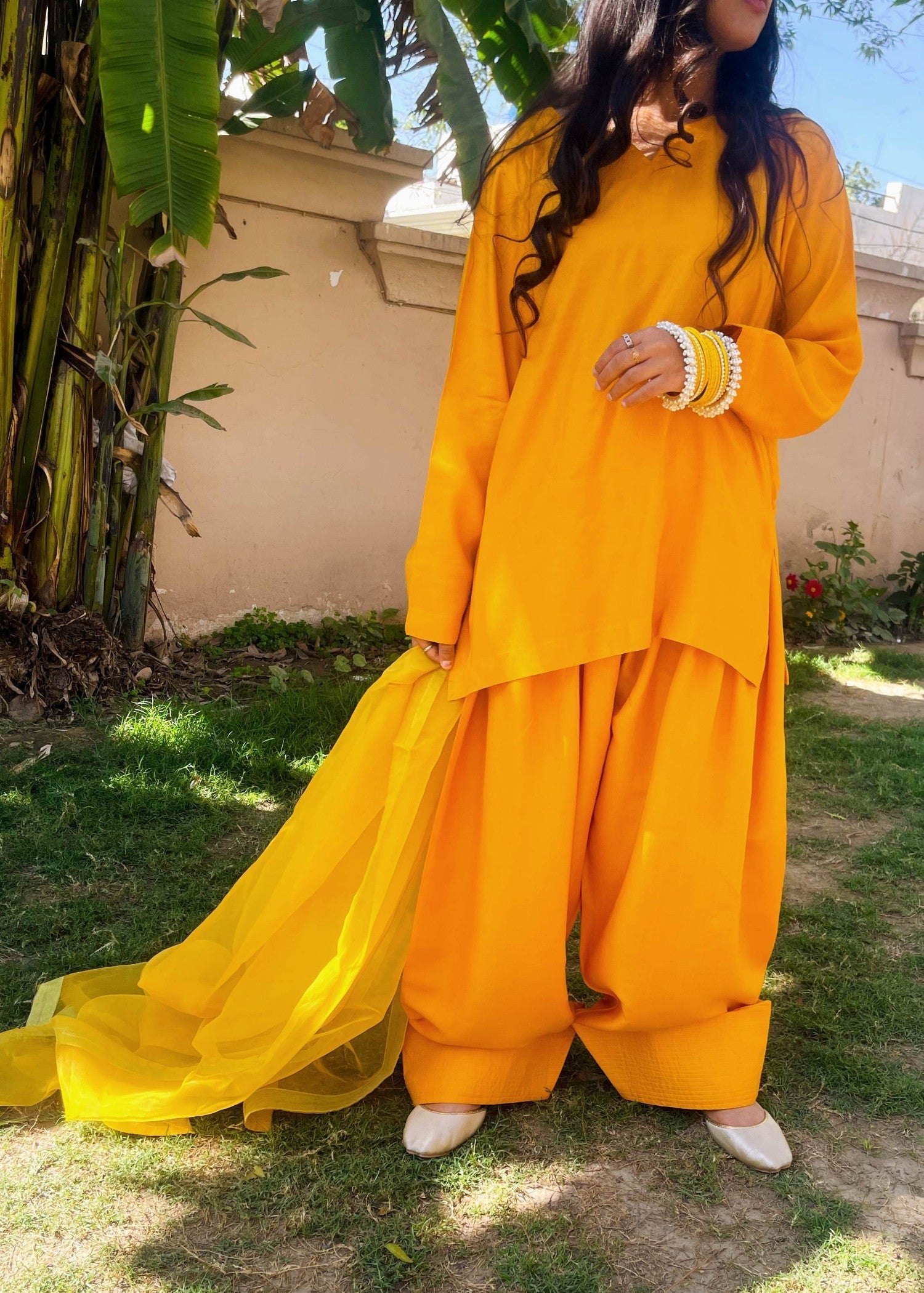 Akhrot Clothing FARSHI Mustard Women 3pcs