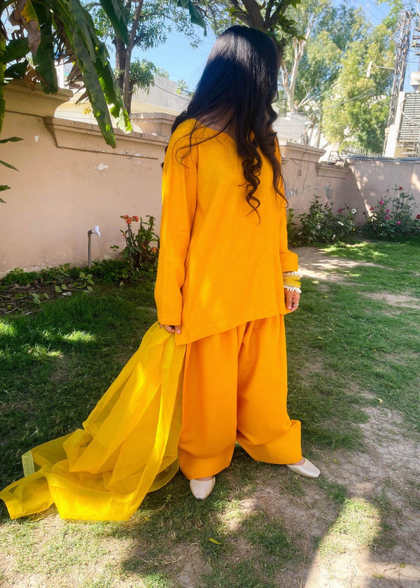 Akhrot Clothing FARSHI Mustard Women 3pcs