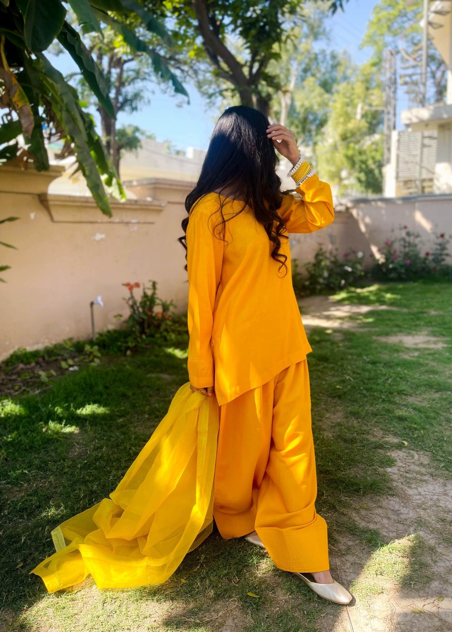 Akhrot Clothing FARSHI Mustard Women 3pcs