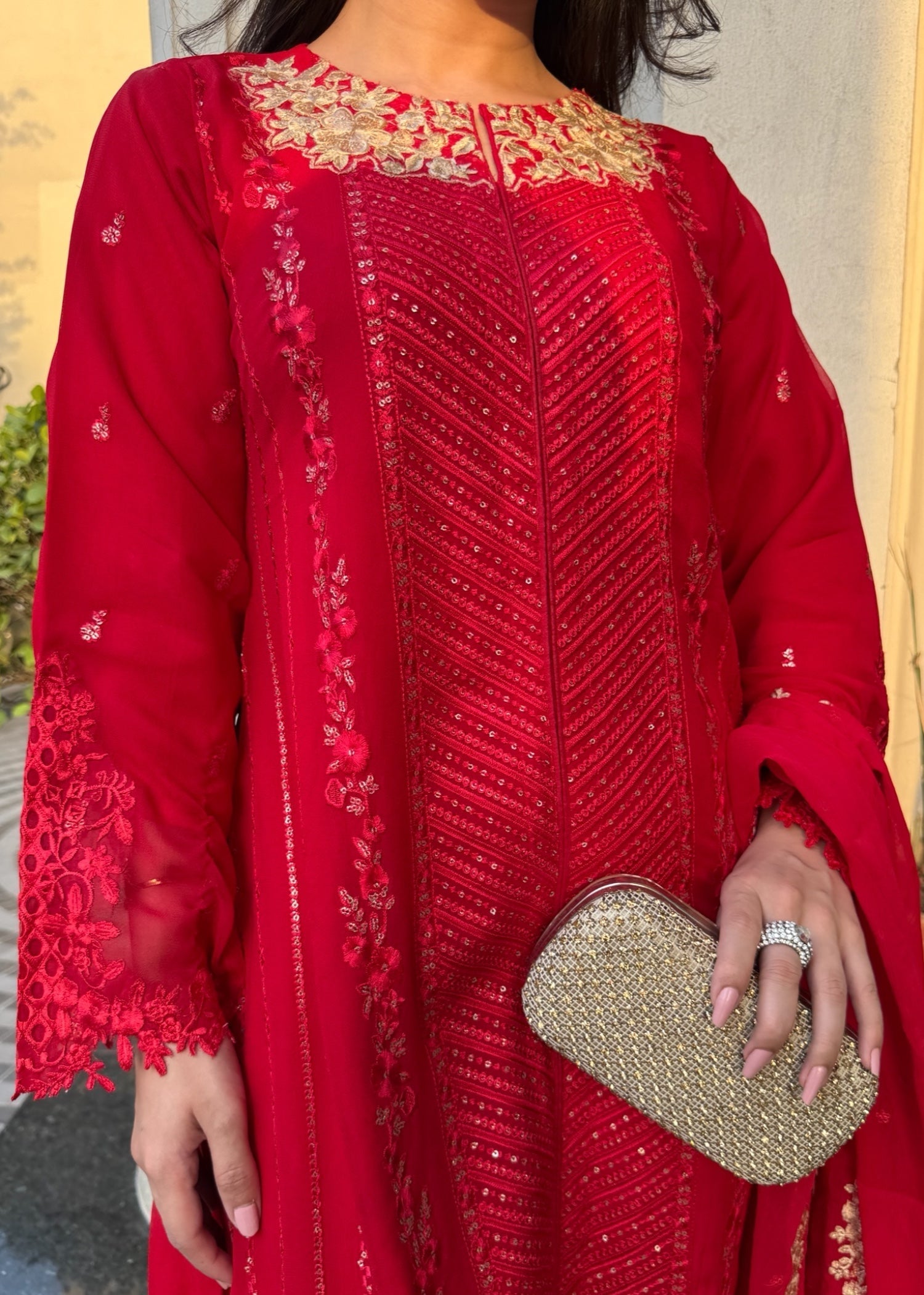 Ayesha B red (Aashi) Women 3pcs