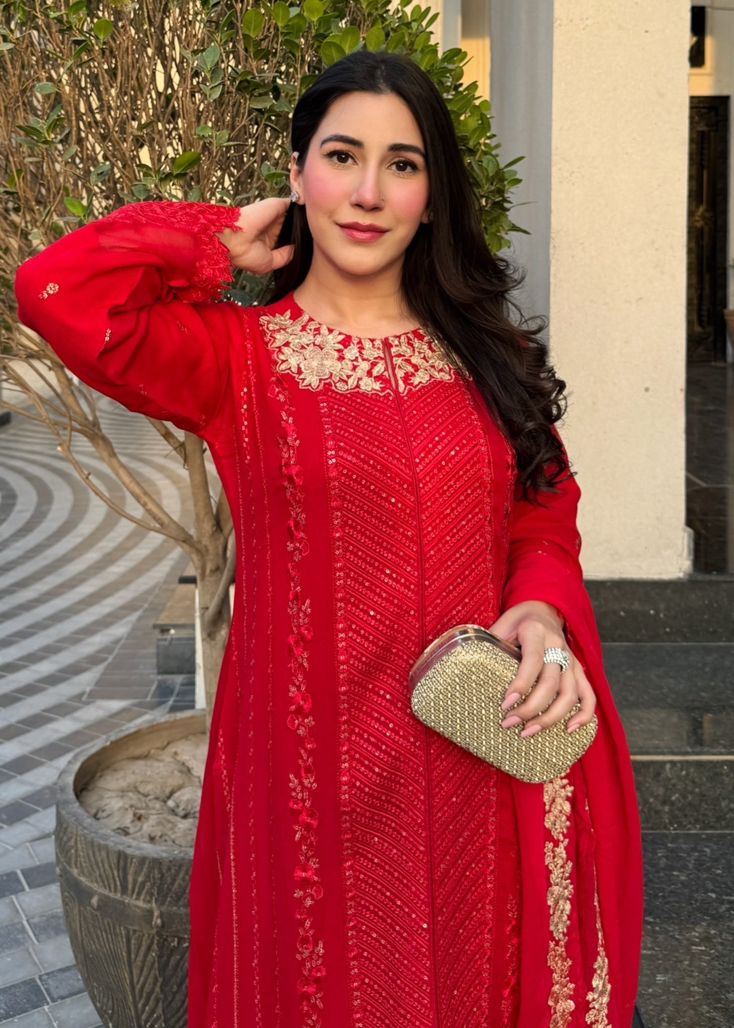 Ayesha B red (Aashi) Women 3pcs