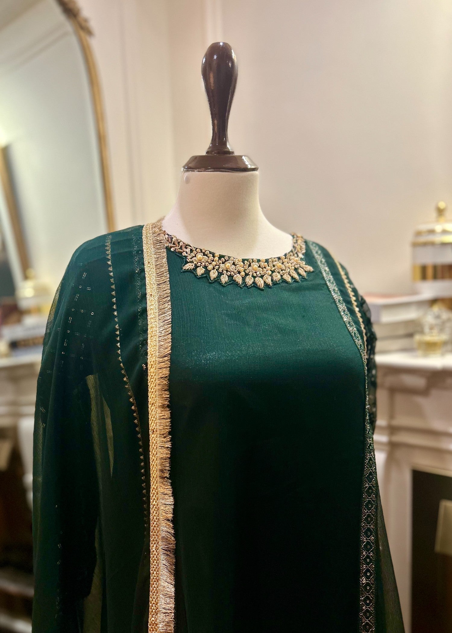 Abana Gulnaz Green Chiffon Women 3pcs