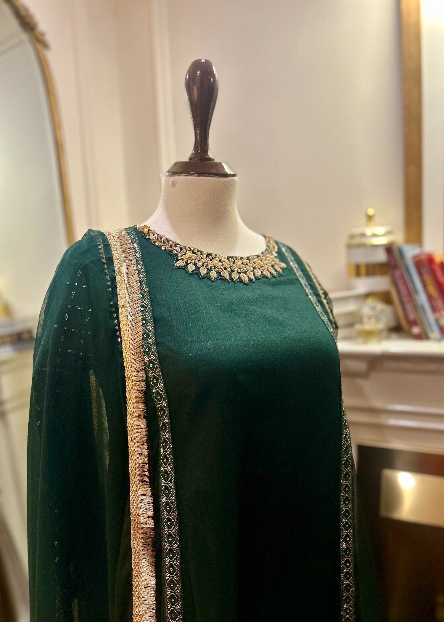 Abana Gulnaz Green Chiffon Women 3pcs