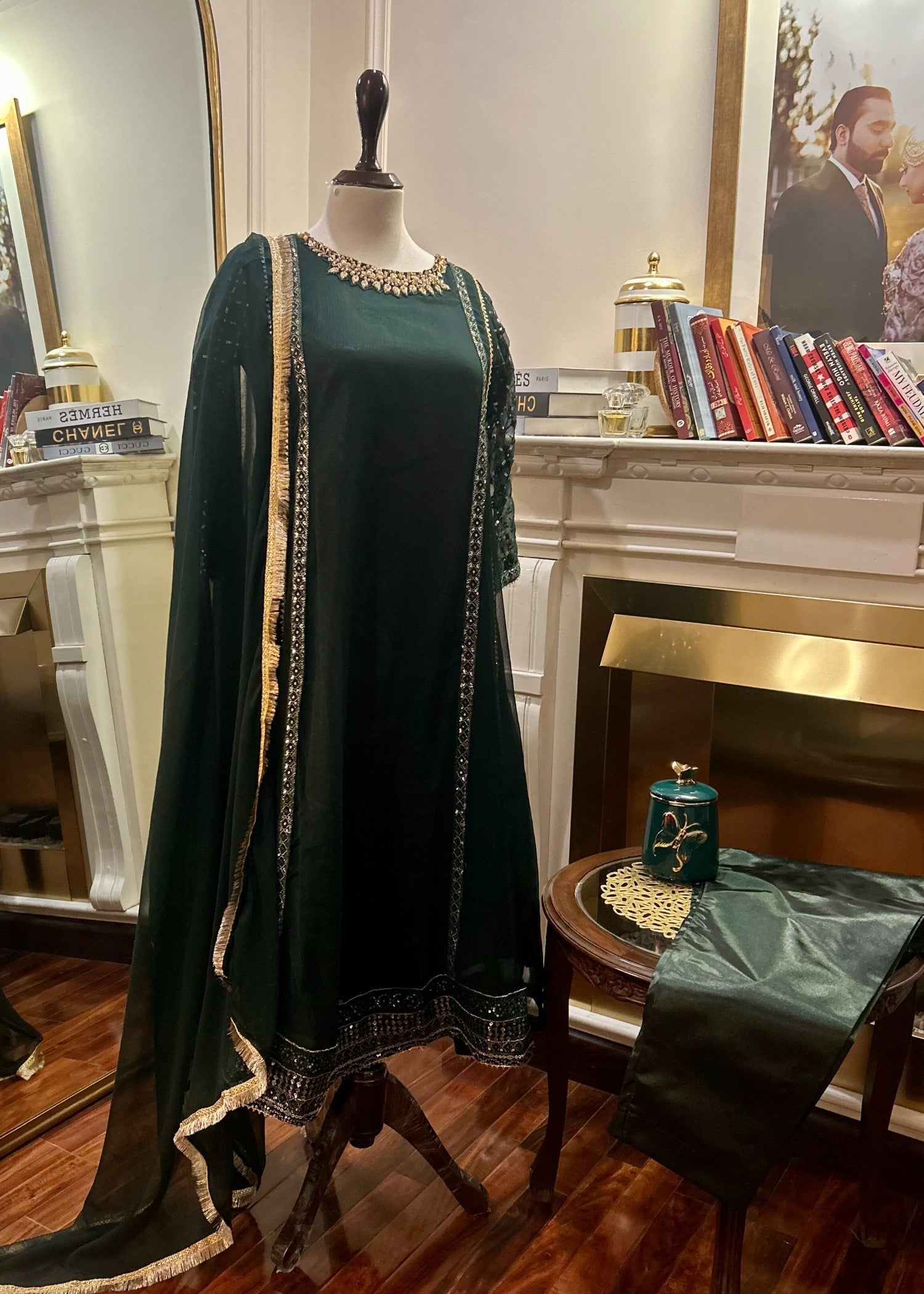 Abana Gulnaz Green Chiffon Women 3pcs