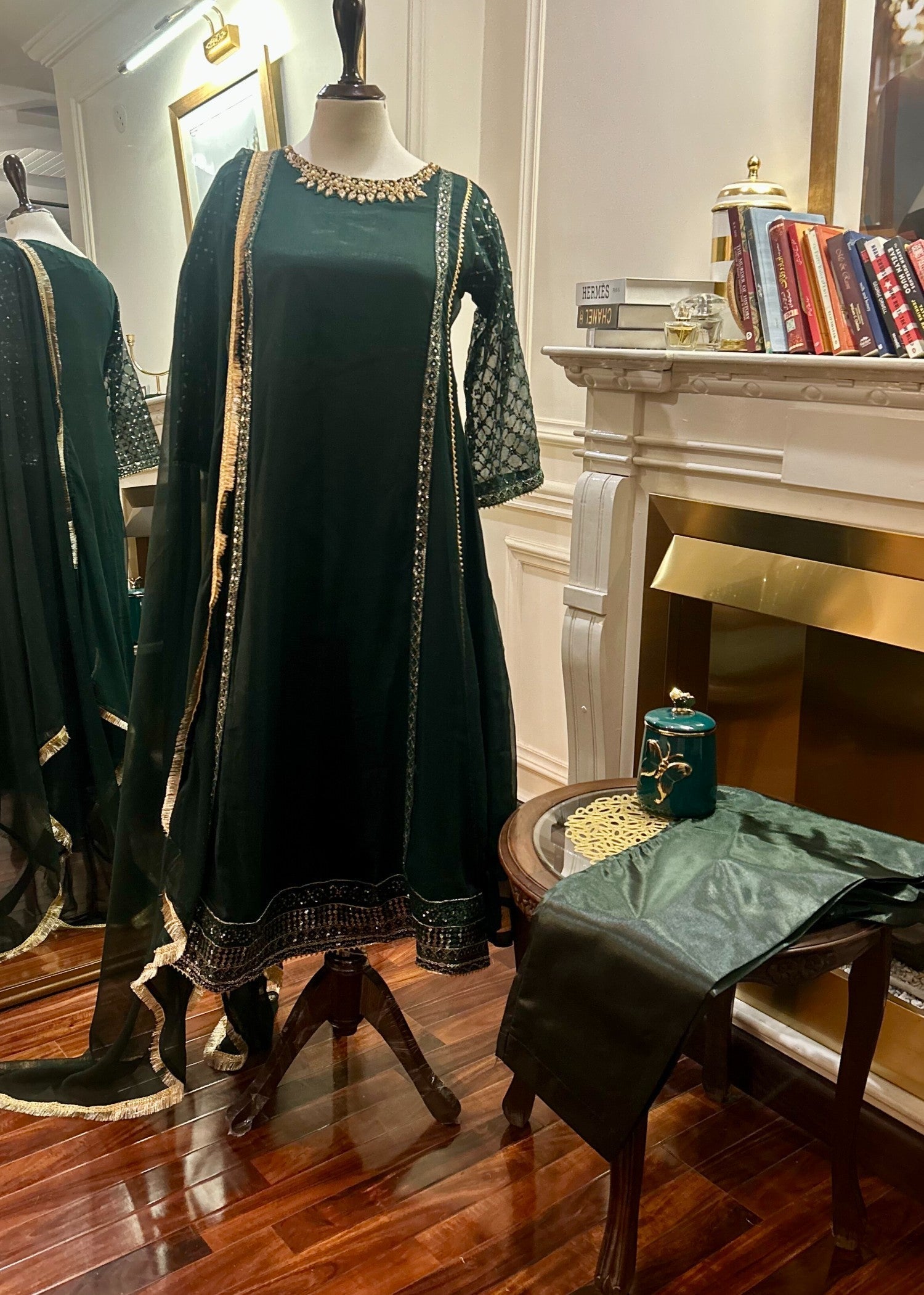 Abana Gulnaz Green Chiffon Women 3pcs