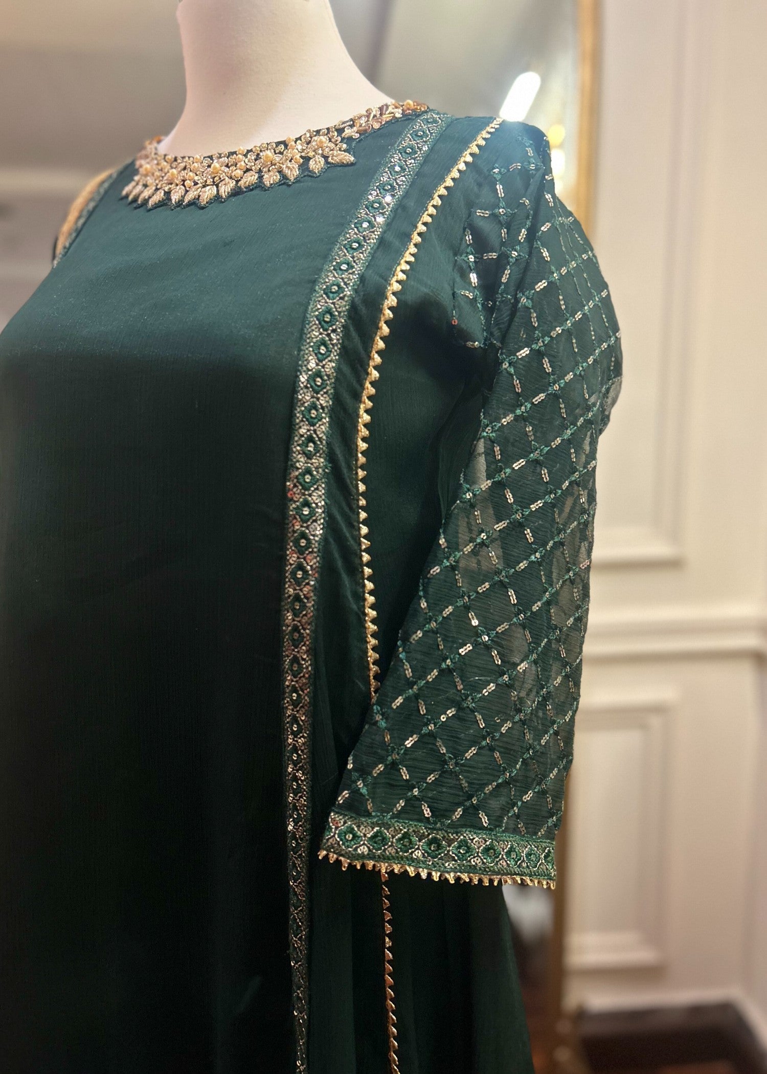 Abana Gulnaz Green Chiffon Women 3pcs