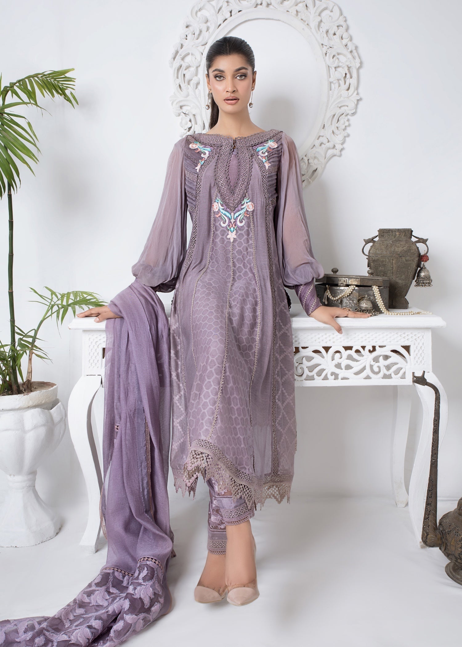 Ridah Naeem Dusky Lilac Charm Women 2pcs