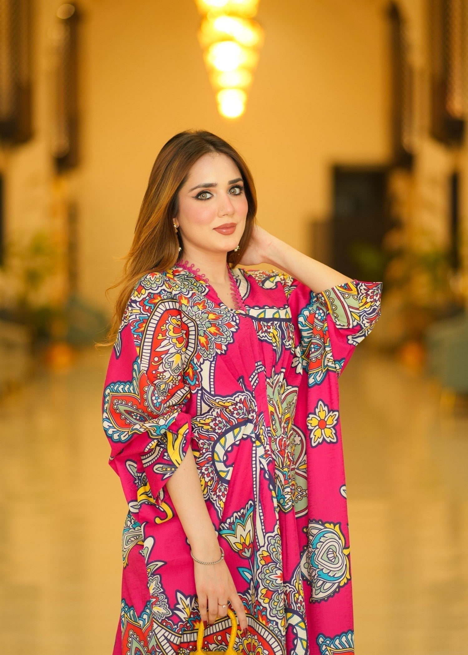 Sahibas By Mirza Tarana Kaftan Hot Pink Women 1pcs
