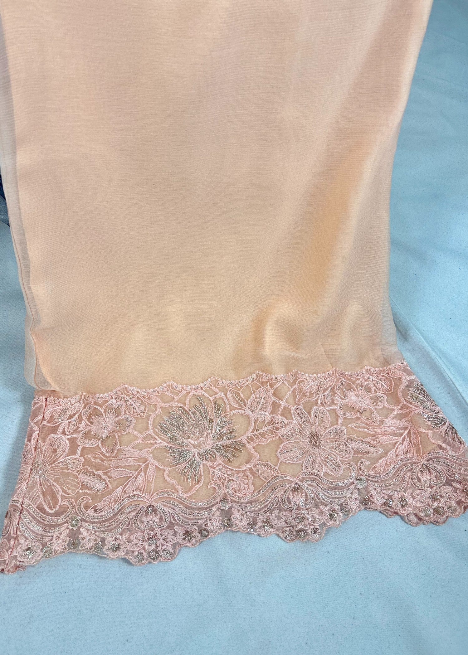 Abana Peach Orange Chiffon Women 3pcs