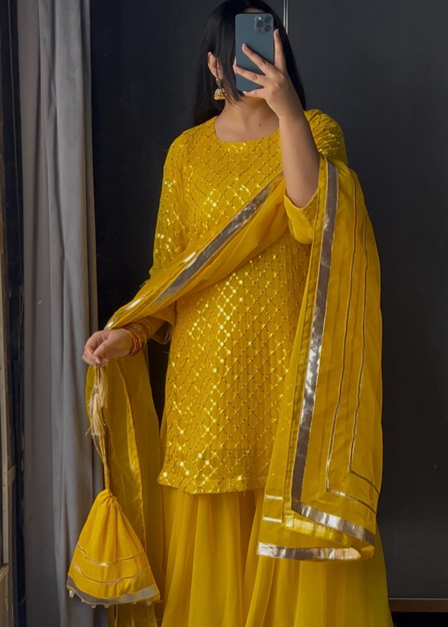 Noorey Libas Yellow dress Women 4pcs