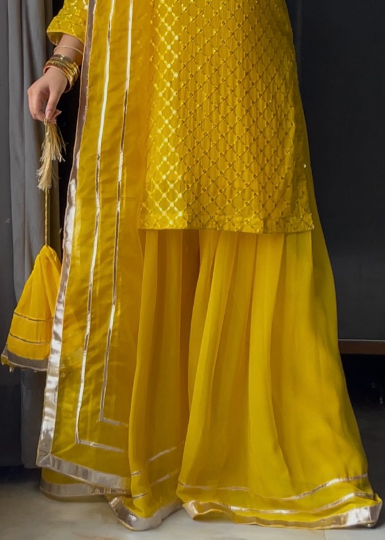 Noorey Libas Yellow dress Women 4pcs