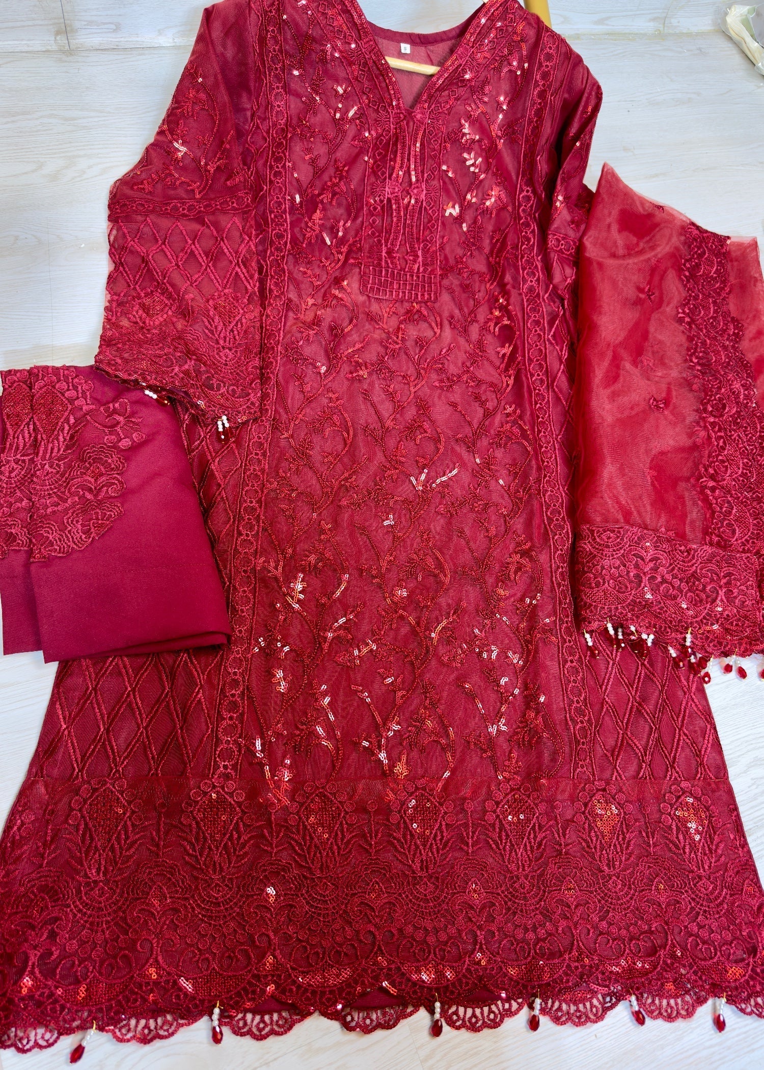 Suits By Sadia Merium anaya maroon Women 3pcs