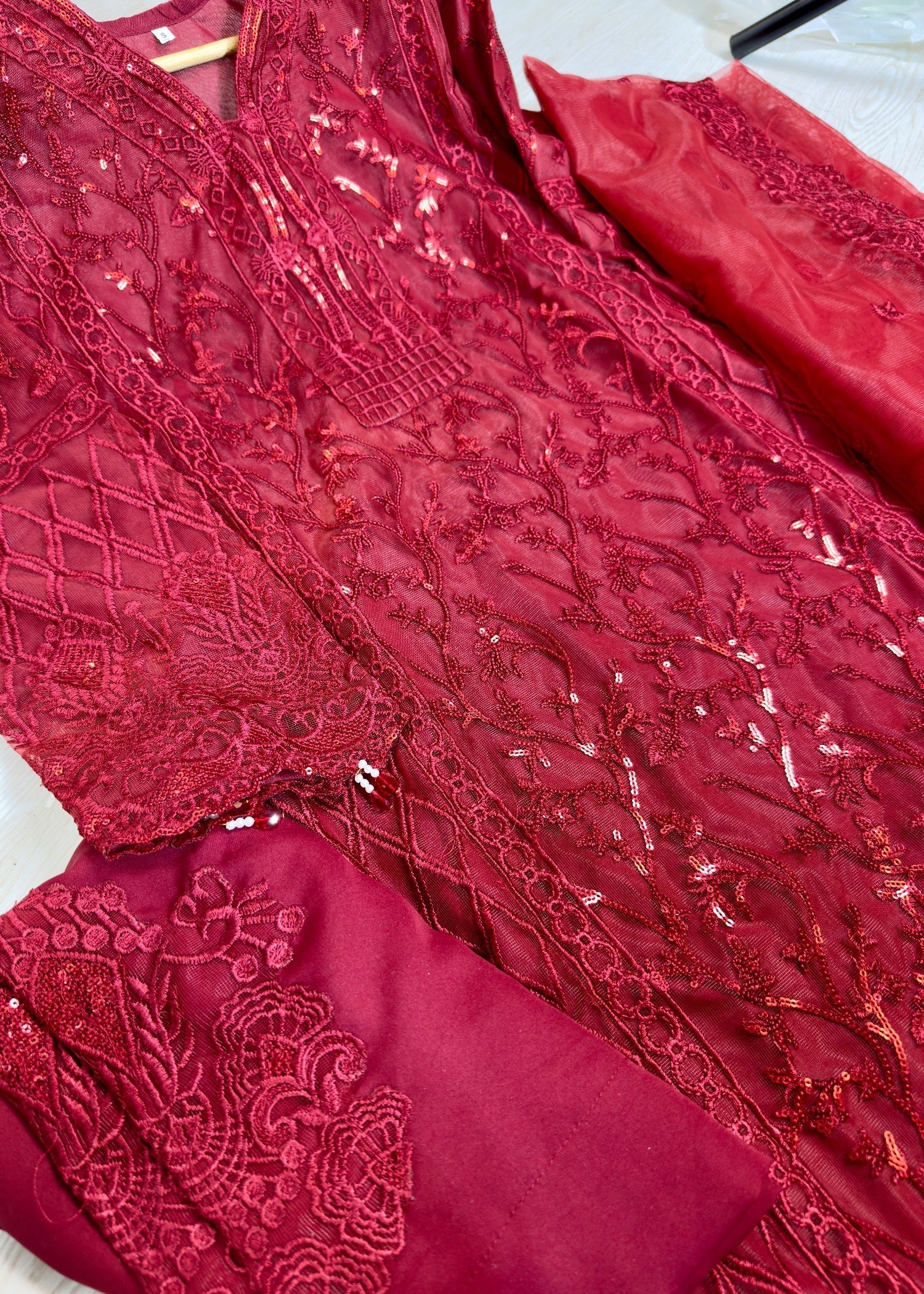 Suits By Sadia Merium anaya maroon Women 3pcs