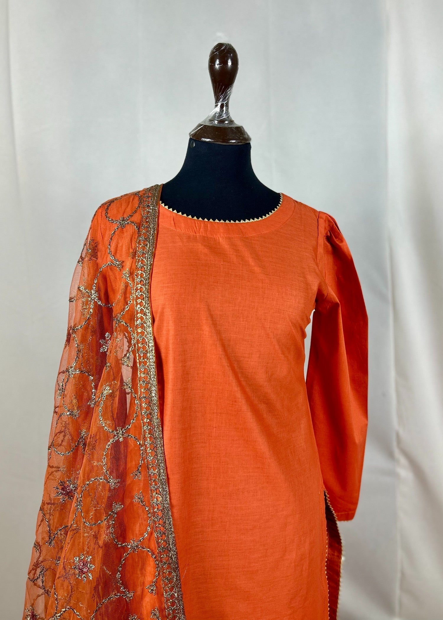 Abana Farshi Shalwar Sunset Orange Women 3pcs