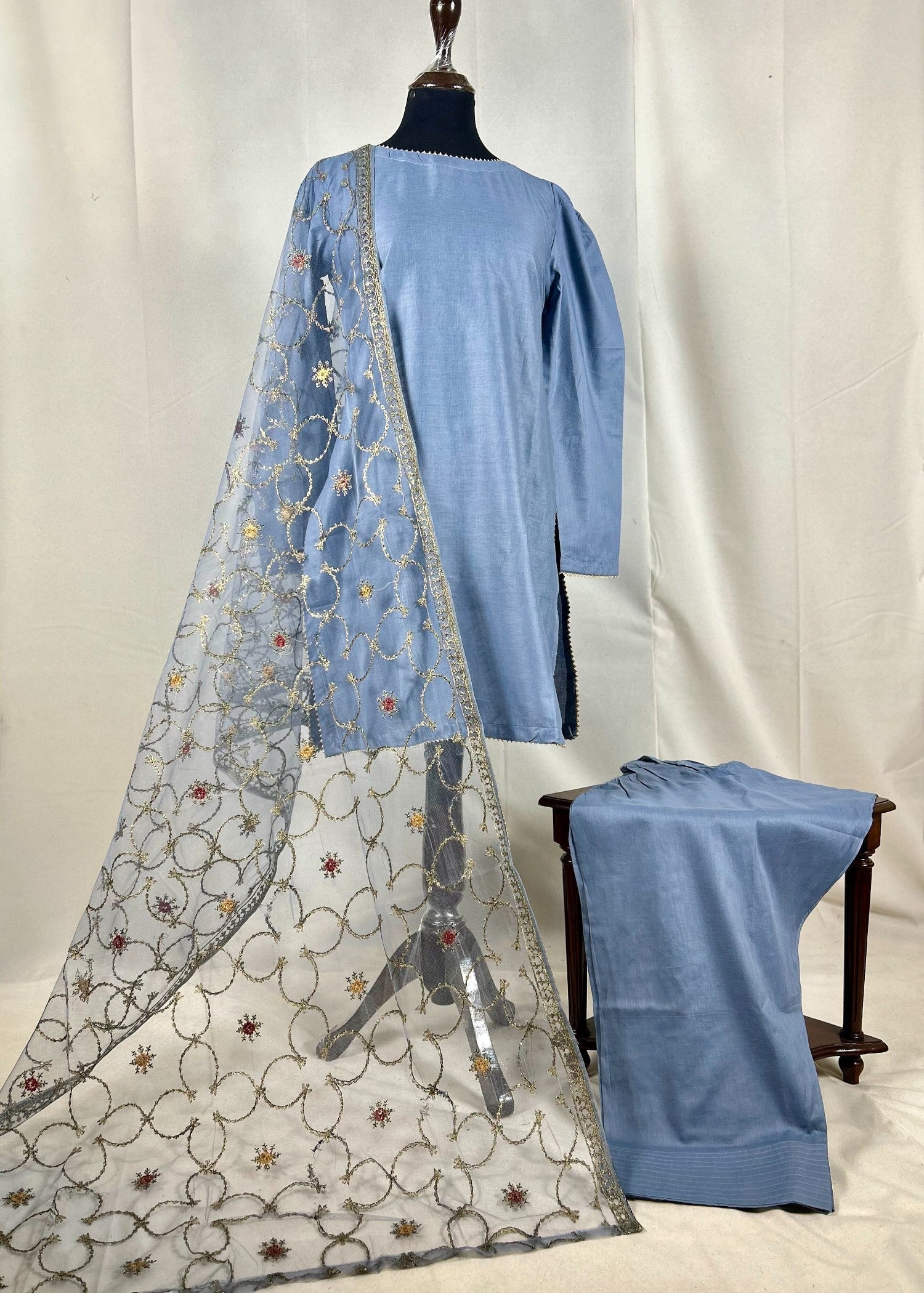 Abana Farshi Shalwar Grey Women 3pcs