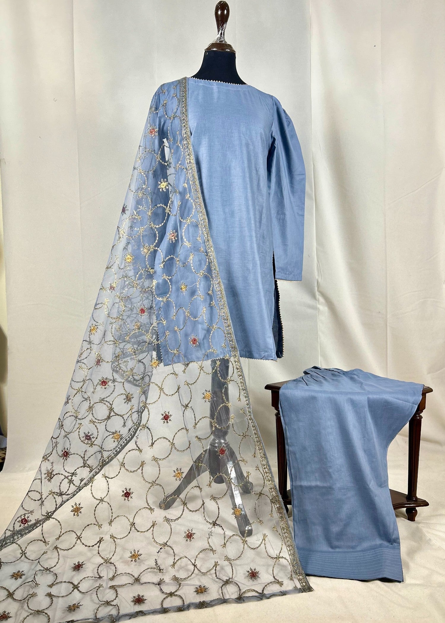 Abana Farshi Shalwar Grey Women 3pcs