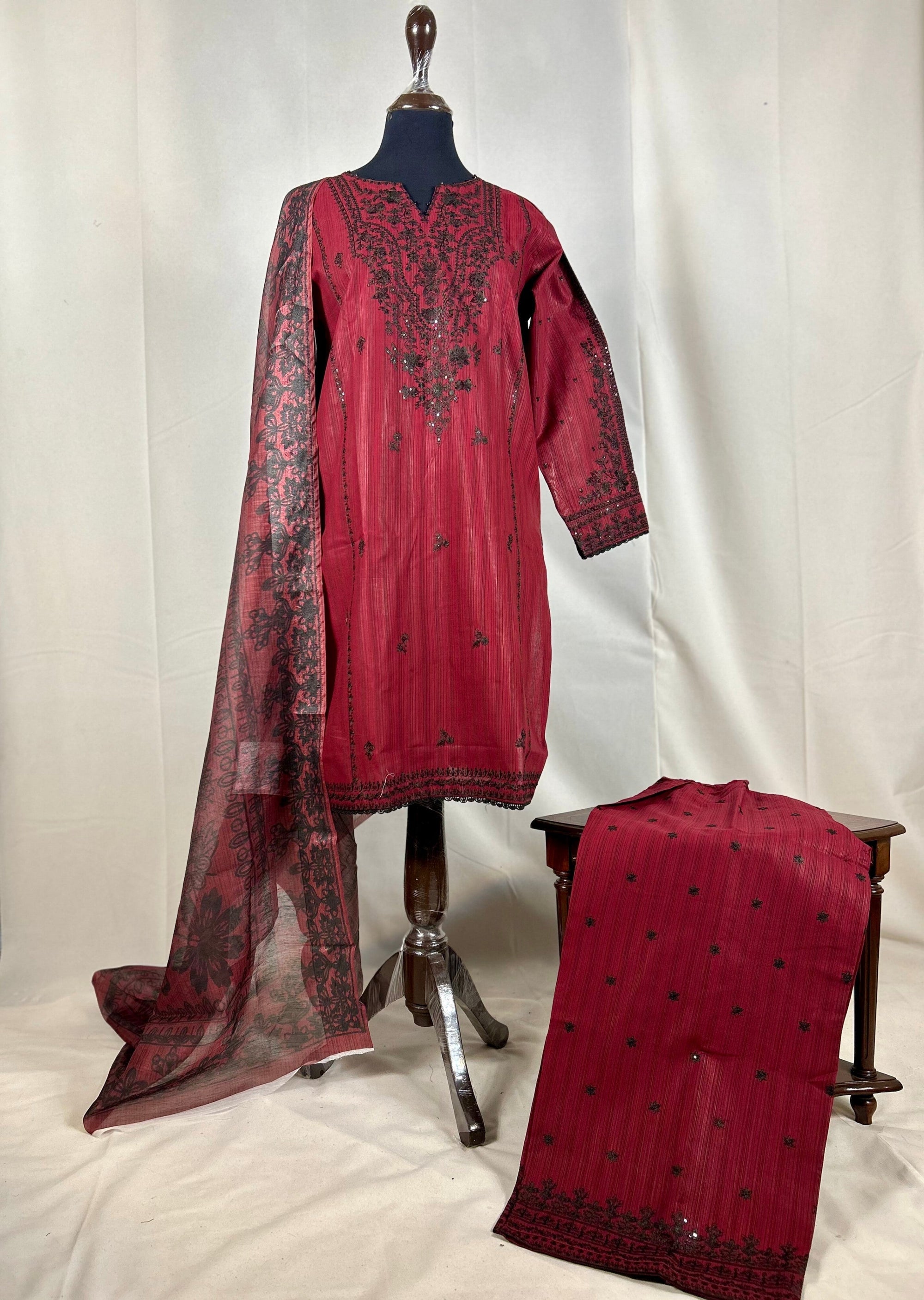 Abana Maroon Sequence Women 3pcs