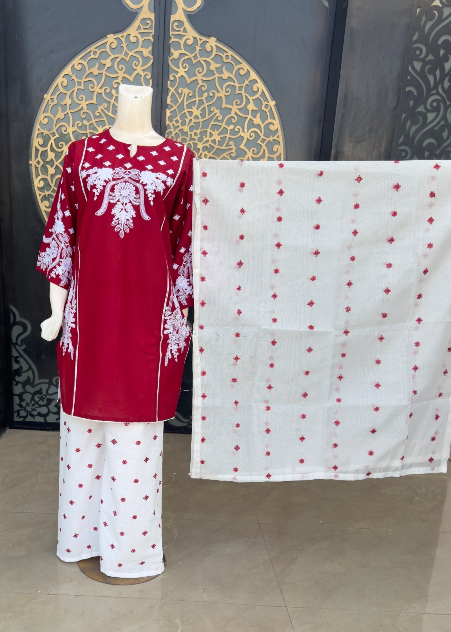 Noir Cotton Stitched (jp52) Mahroon Women 3pcs