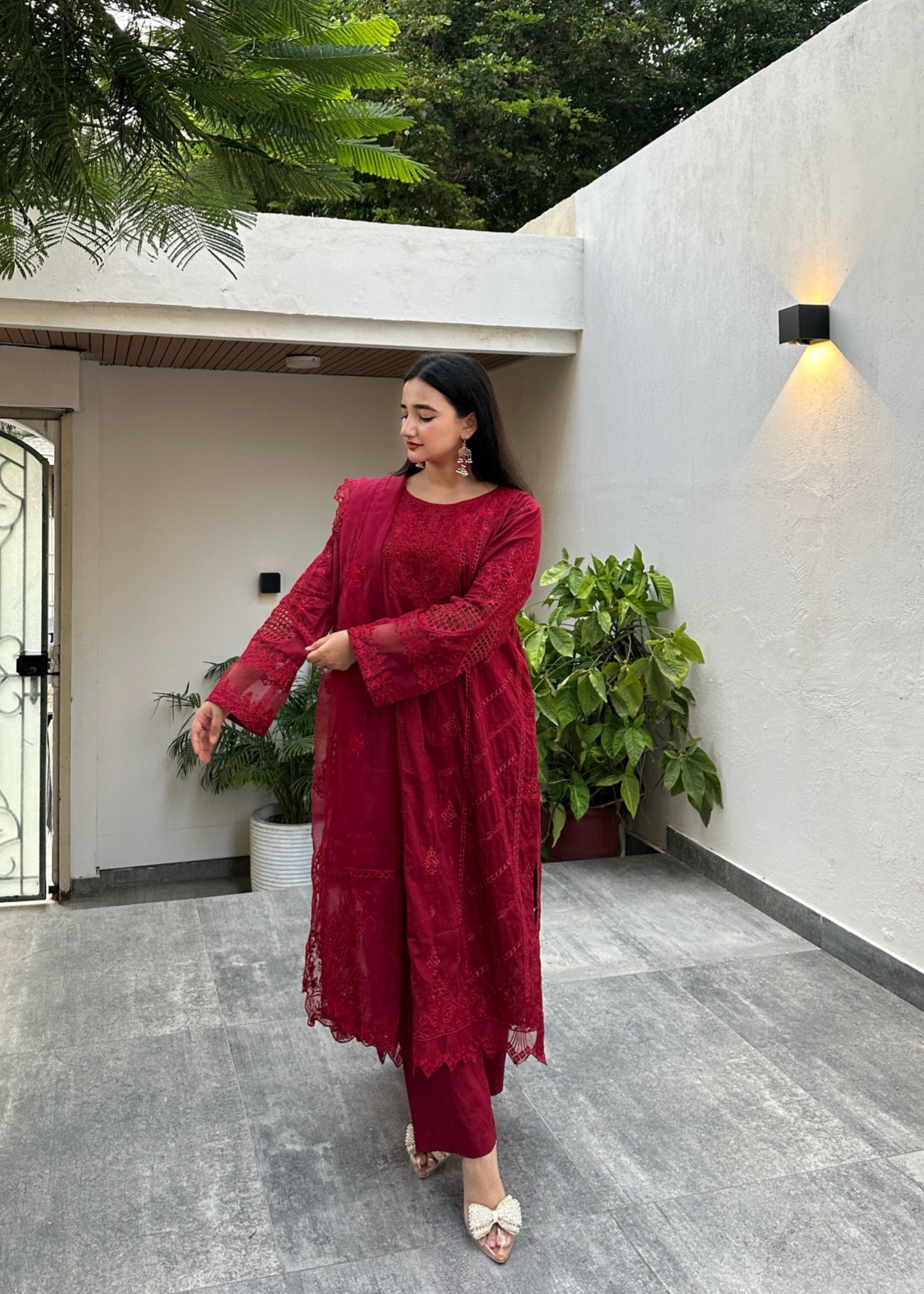 Suits By Sadia HANIYA RED LAWN Women 3pcs