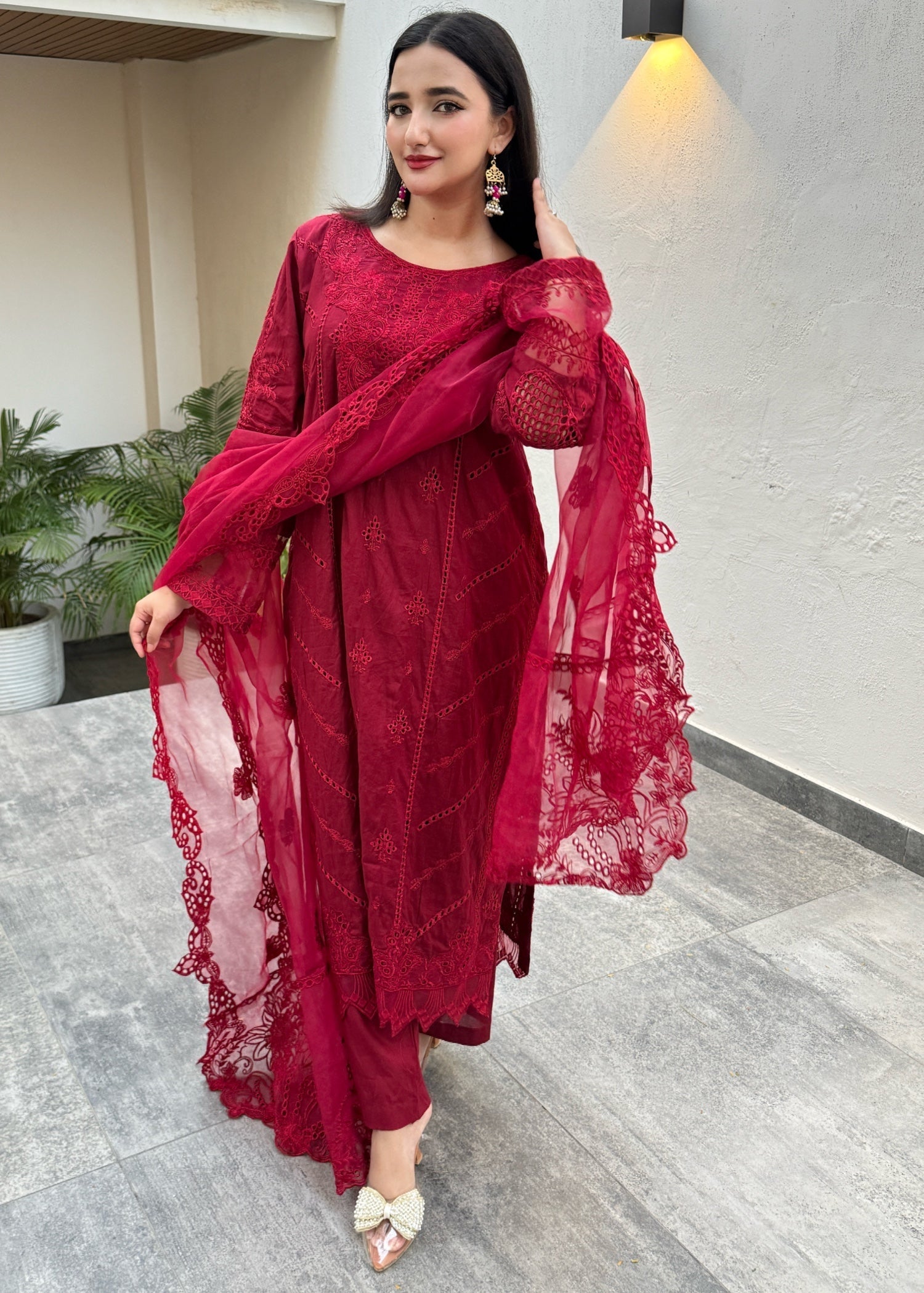 Suits By Sadia HANIYA RED LAWN Women 3pcs