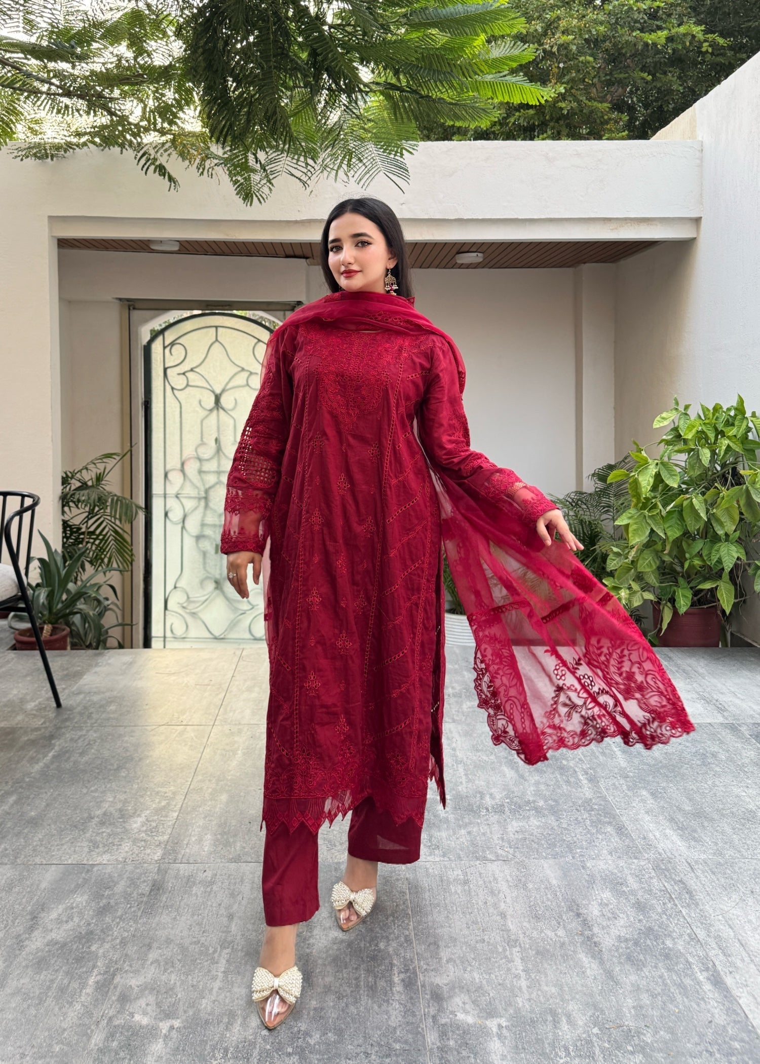 Suits By Sadia HANIYA RED LAWN Women 3pcs