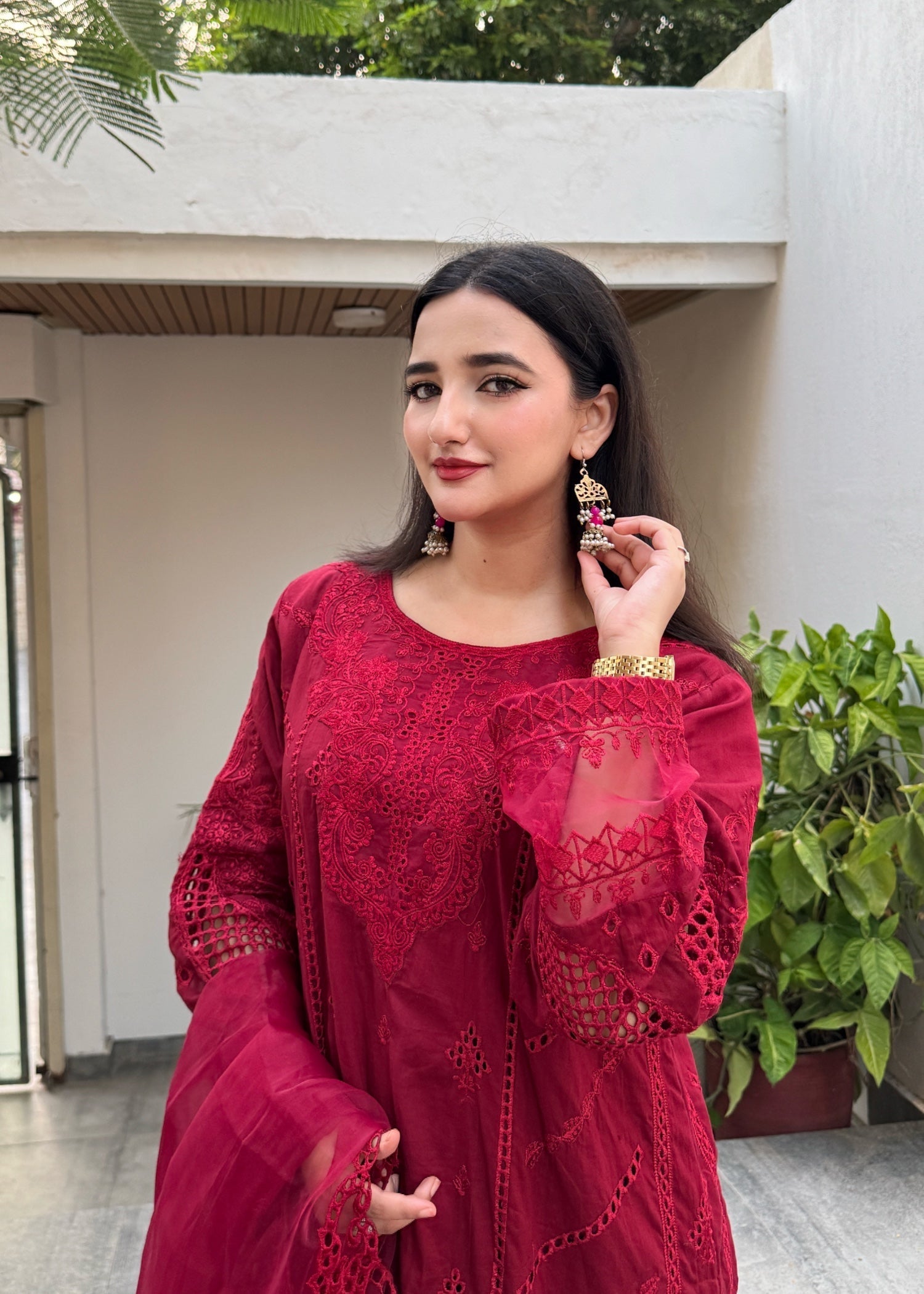 Suits By Sadia HANIYA RED LAWN Women 3pcs