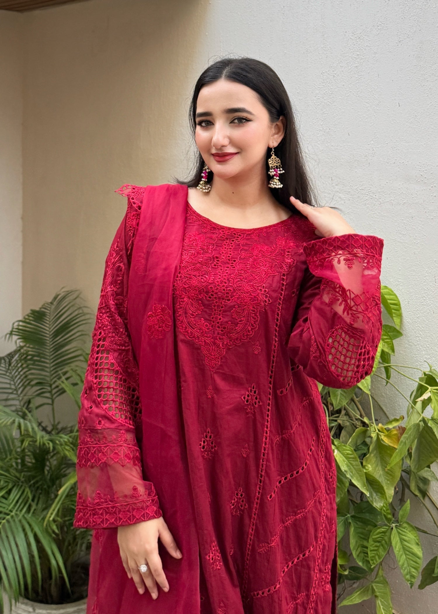 Suits By Sadia HANIYA RED LAWN Women 3pcs