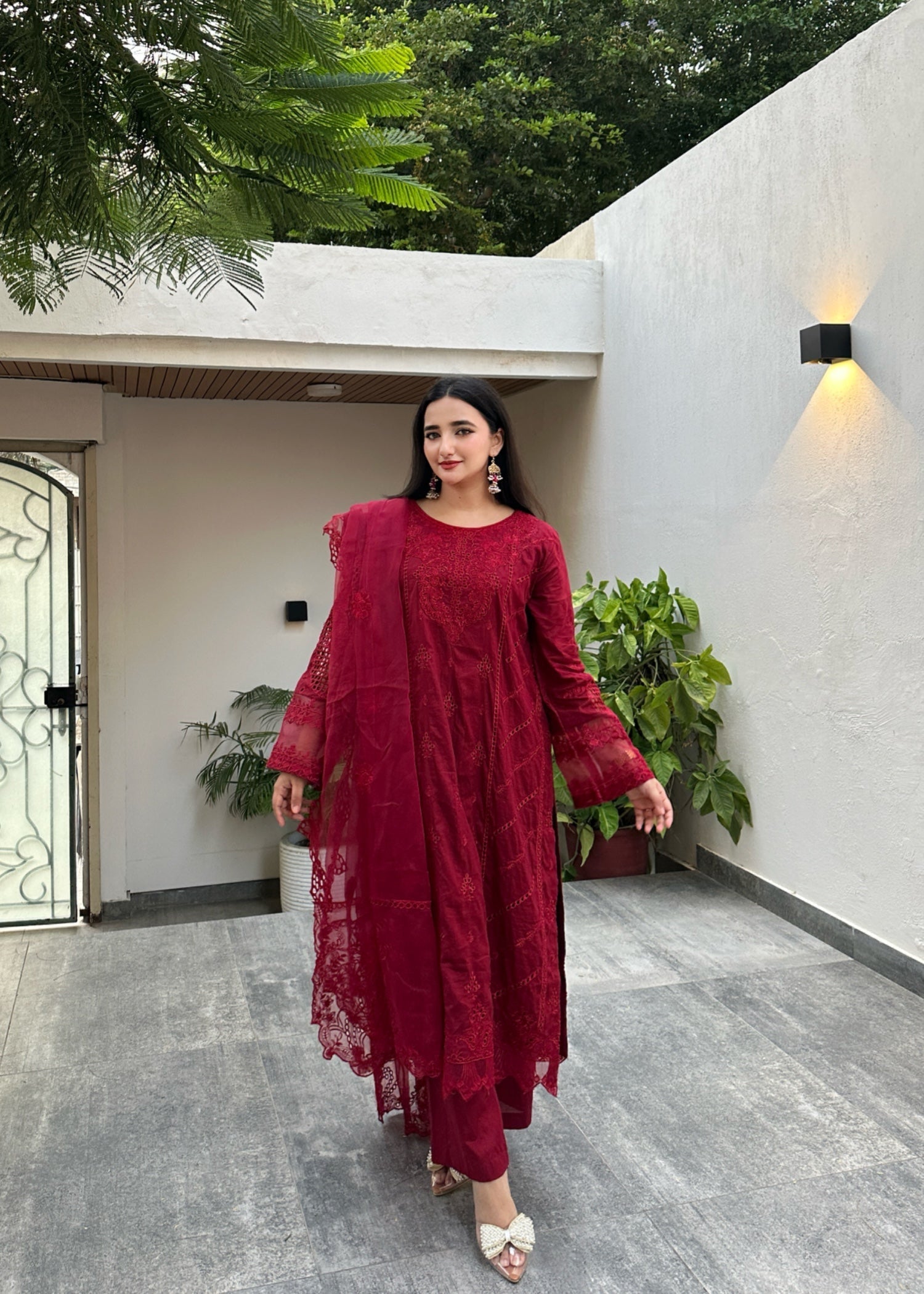 Suits By Sadia HANIYA RED LAWN Women 3pcs