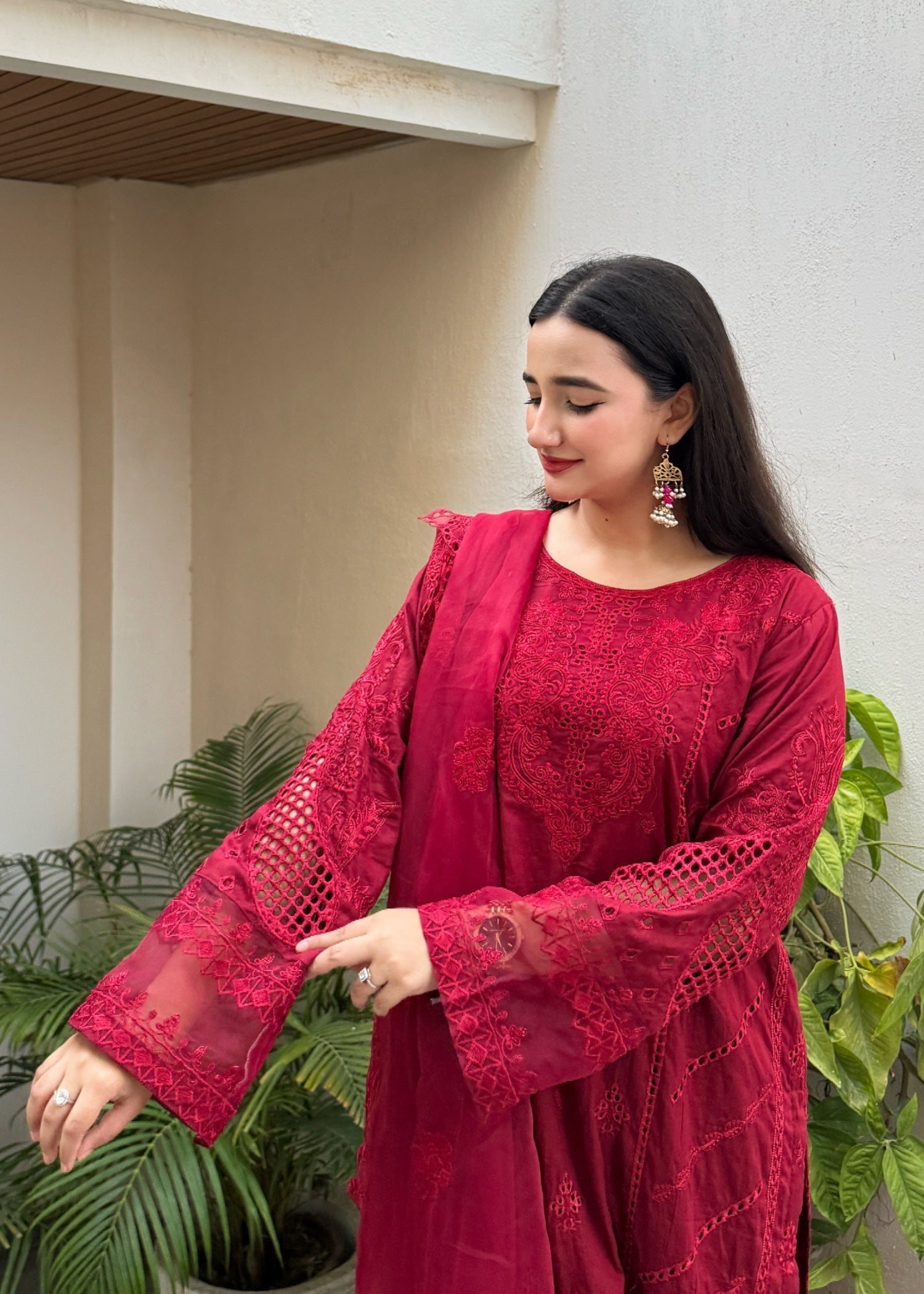 Suits By Sadia HANIYA RED LAWN Women 3pcs