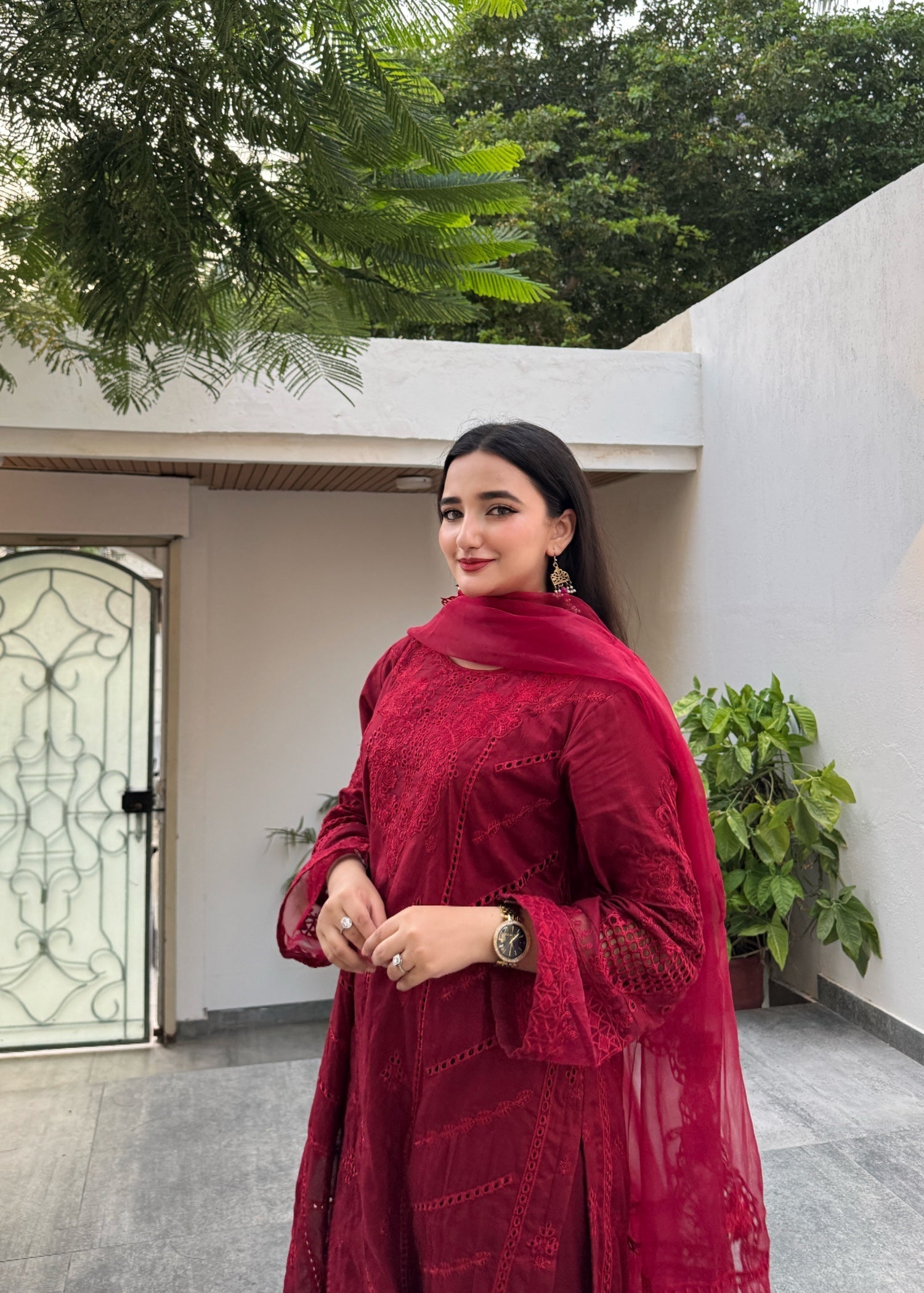 Suits By Sadia HANIYA RED LAWN Women 3pcs