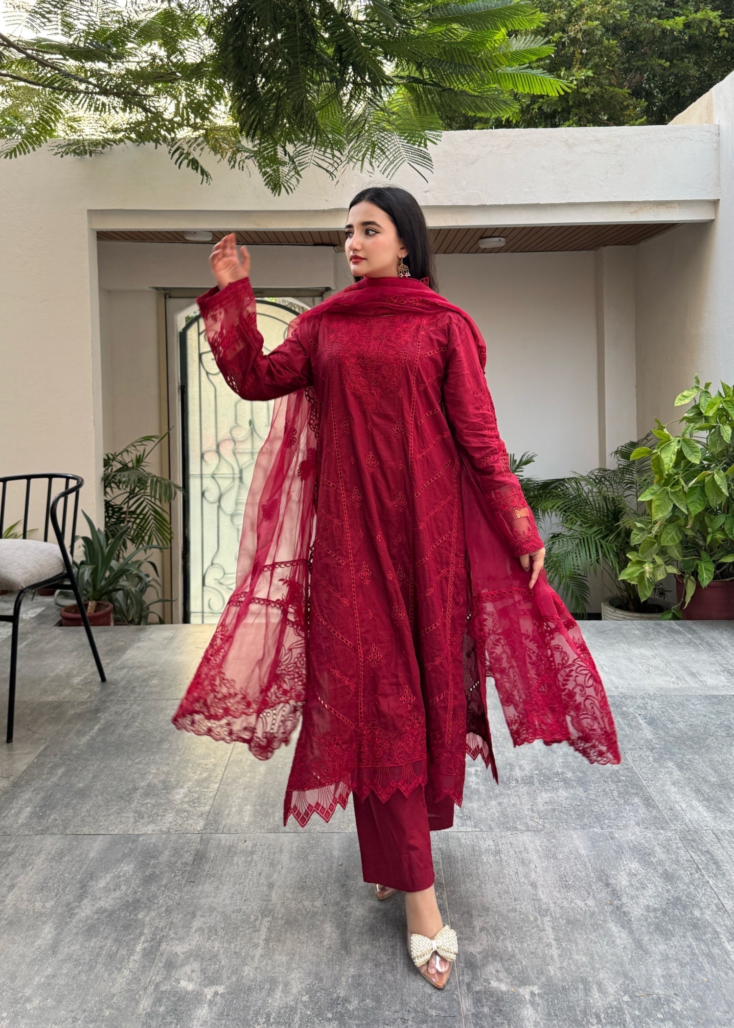 Suits By Sadia HANIYA RED LAWN Women 3pcs