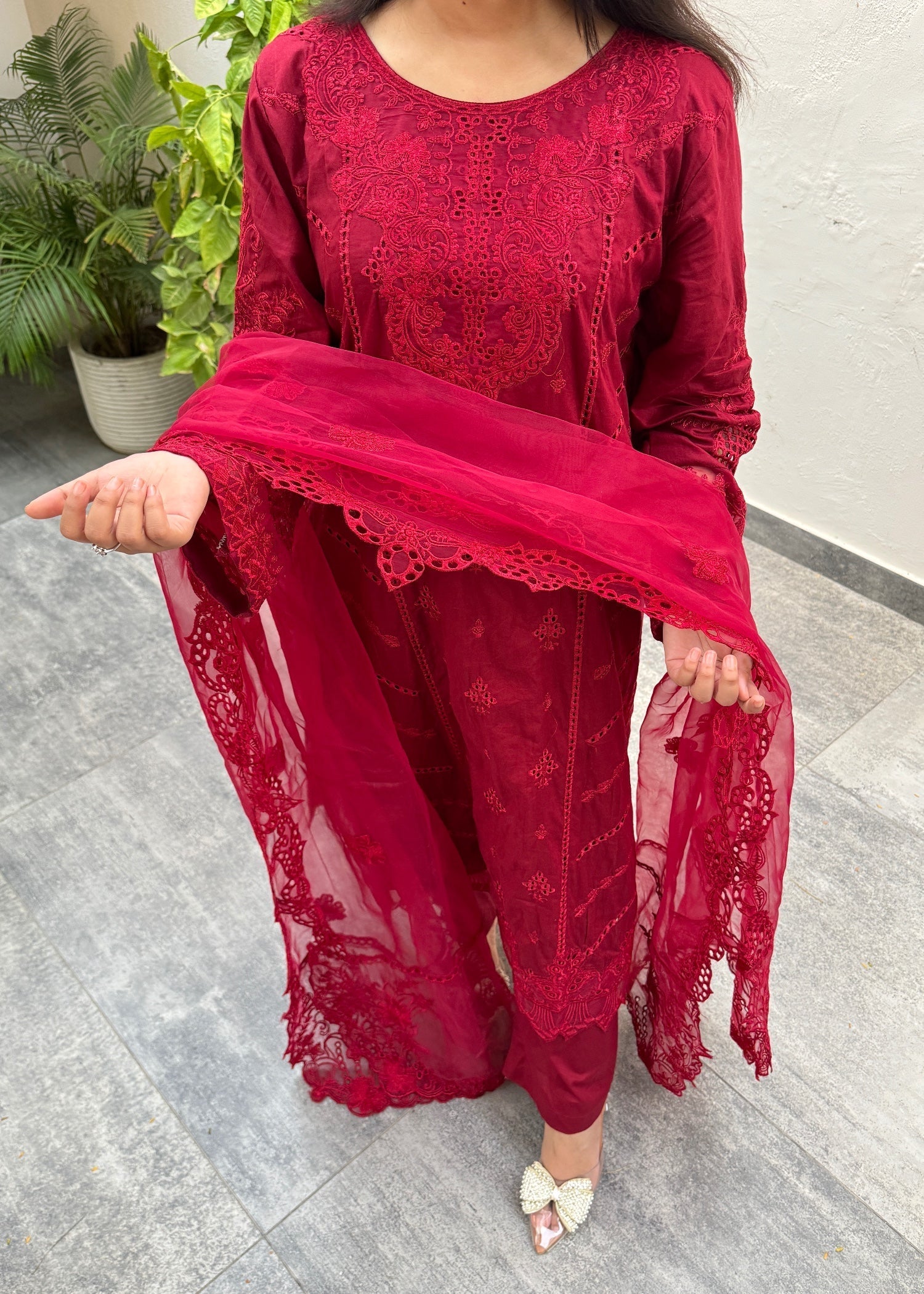 Suits By Sadia HANIYA RED LAWN Women 3pcs