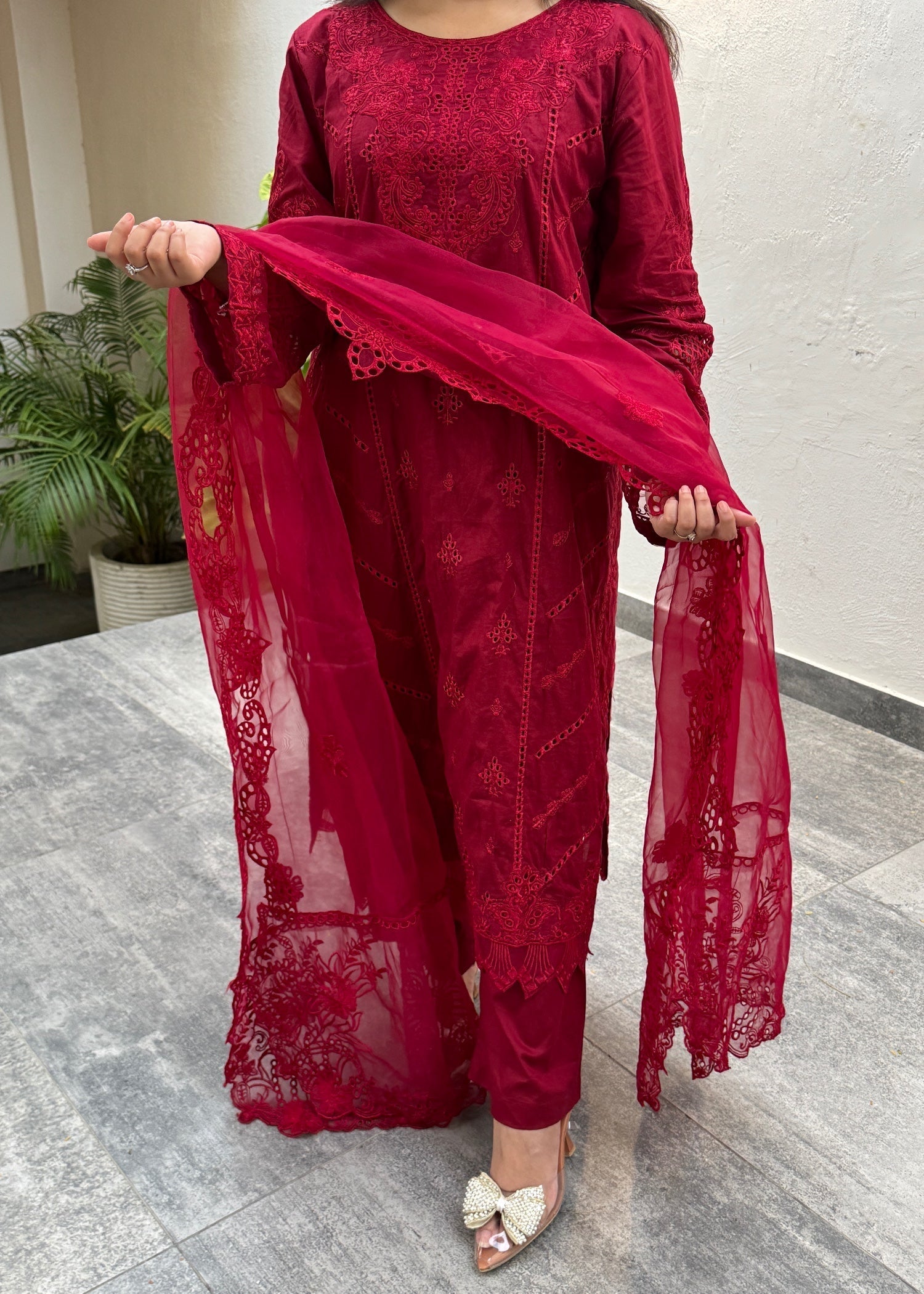 Suits By Sadia HANIYA RED LAWN Women 3pcs