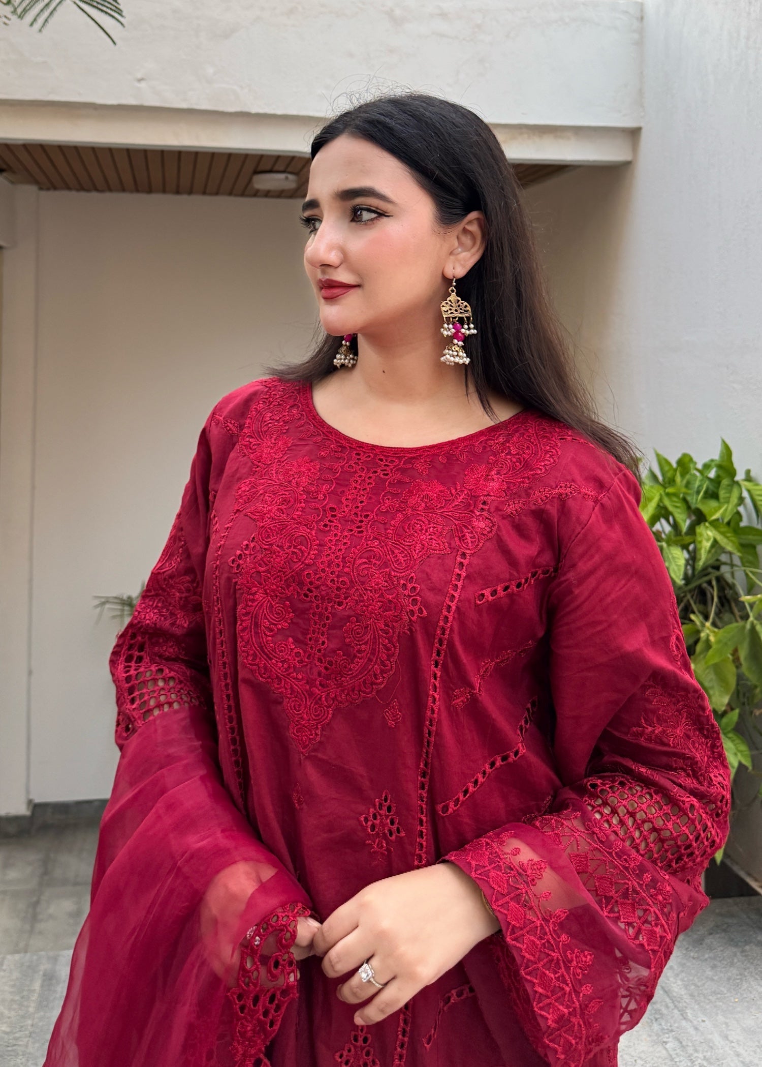 Suits By Sadia HANIYA RED LAWN Women 3pcs