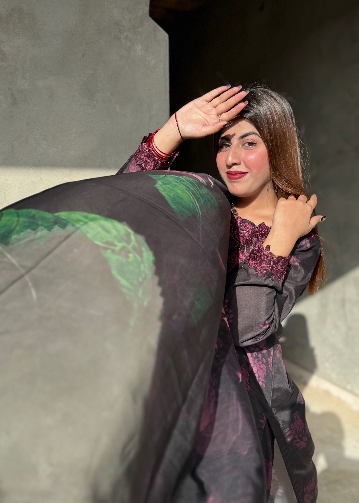 Suits By Sadia BLACK PURPLE SWISS Women 3pcs