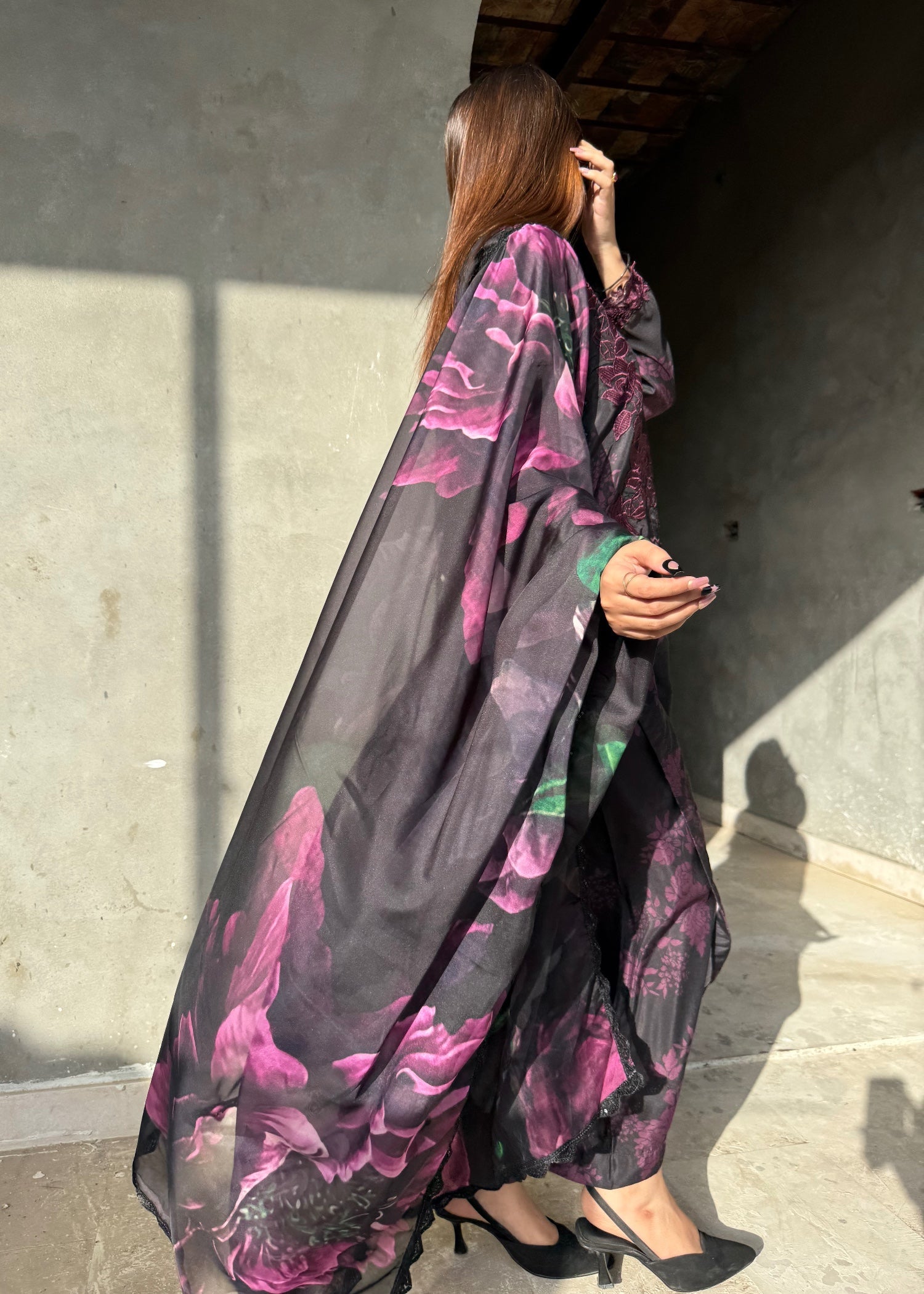 Suits By Sadia BLACK PURPLE SWISS Women 3pcs