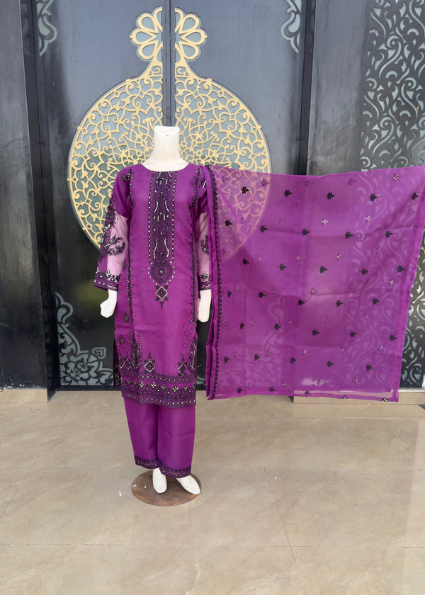 Noir Stitched Jp60 Purple Women 3pcs