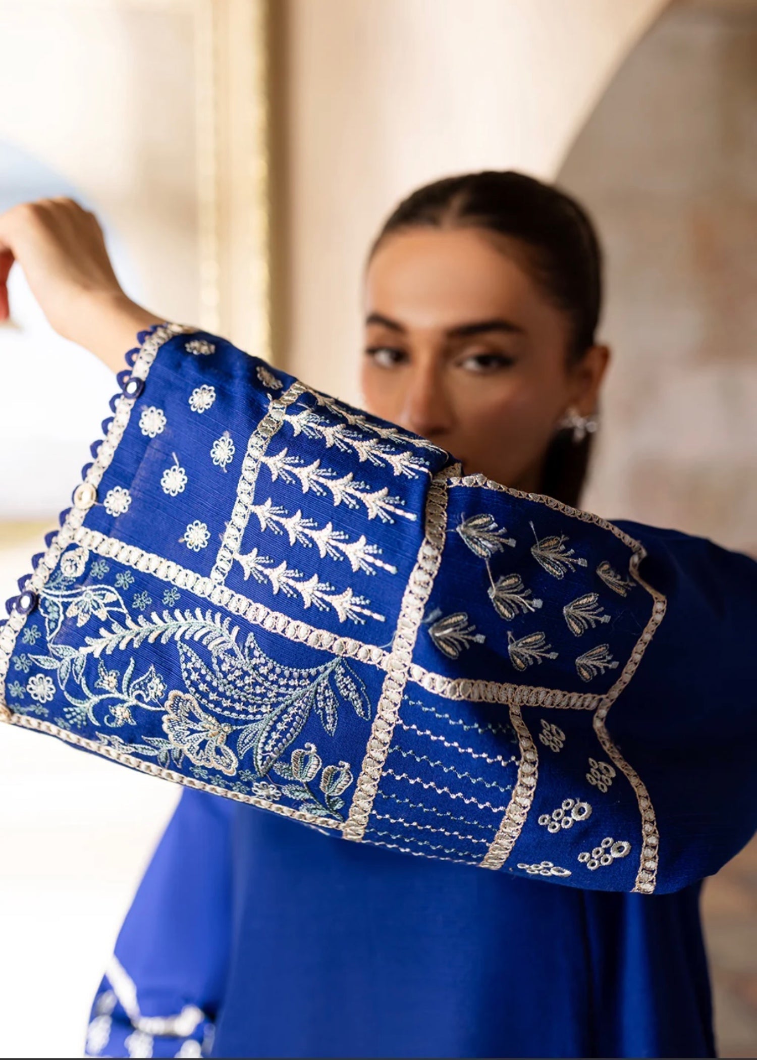 The Turkish Wear Royal Blue Farshi Shalwar Suit Women 2pcs