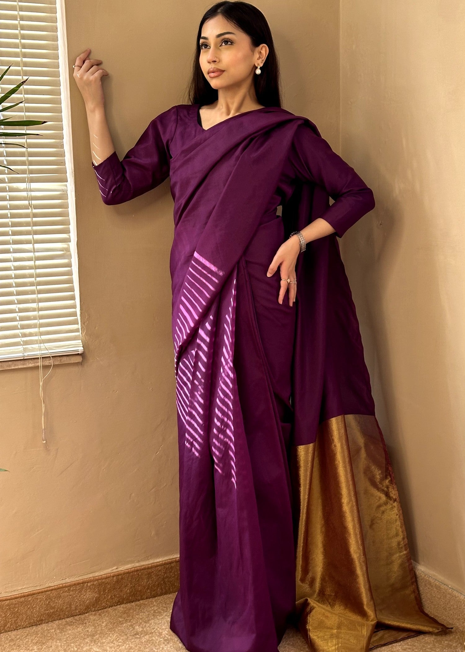 Noroz Indigo No minute Saree Women 3pcs