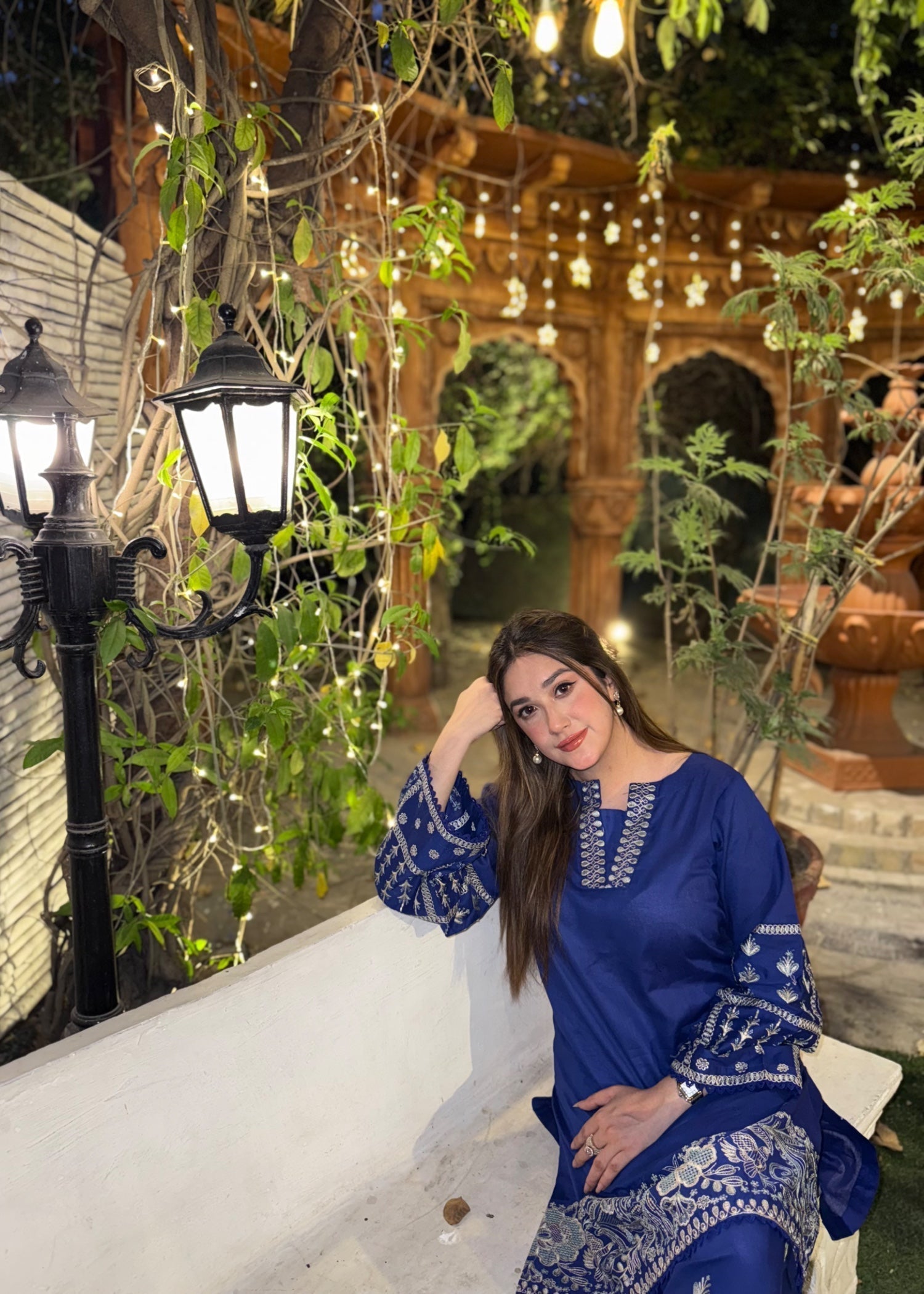 The Turkish Wear Royal Blue Farshi Shalwar Suit Women 2pcs