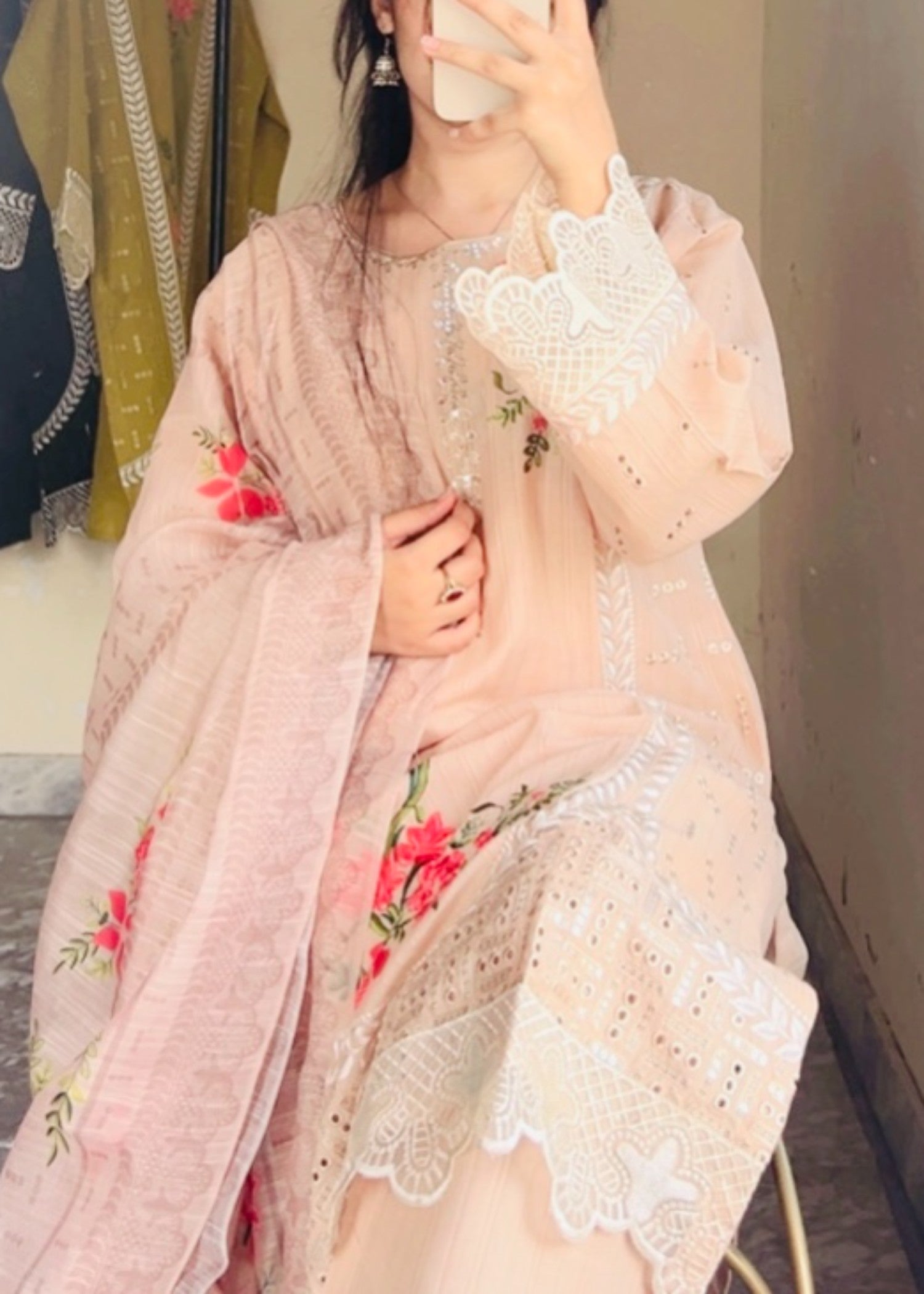 Mirhal Fashion Peach pink Roas Women 3pcs